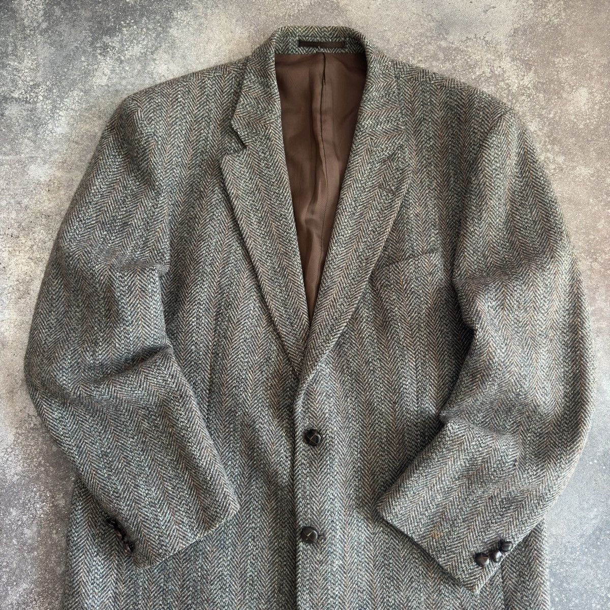 Harris Tweed × Vintage Harris Tweed Vintage Retro Wool Coat Size US L / EU 52-54 / 3 - 5 Thumbnail