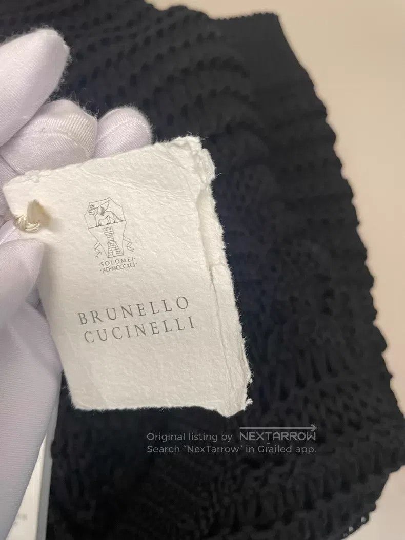 Brunello Cucinelli Brunello Cucinelli Black cotton V-neck sweater Size XL / US 12-14 / IT 48-50 - 5 Thumbnail