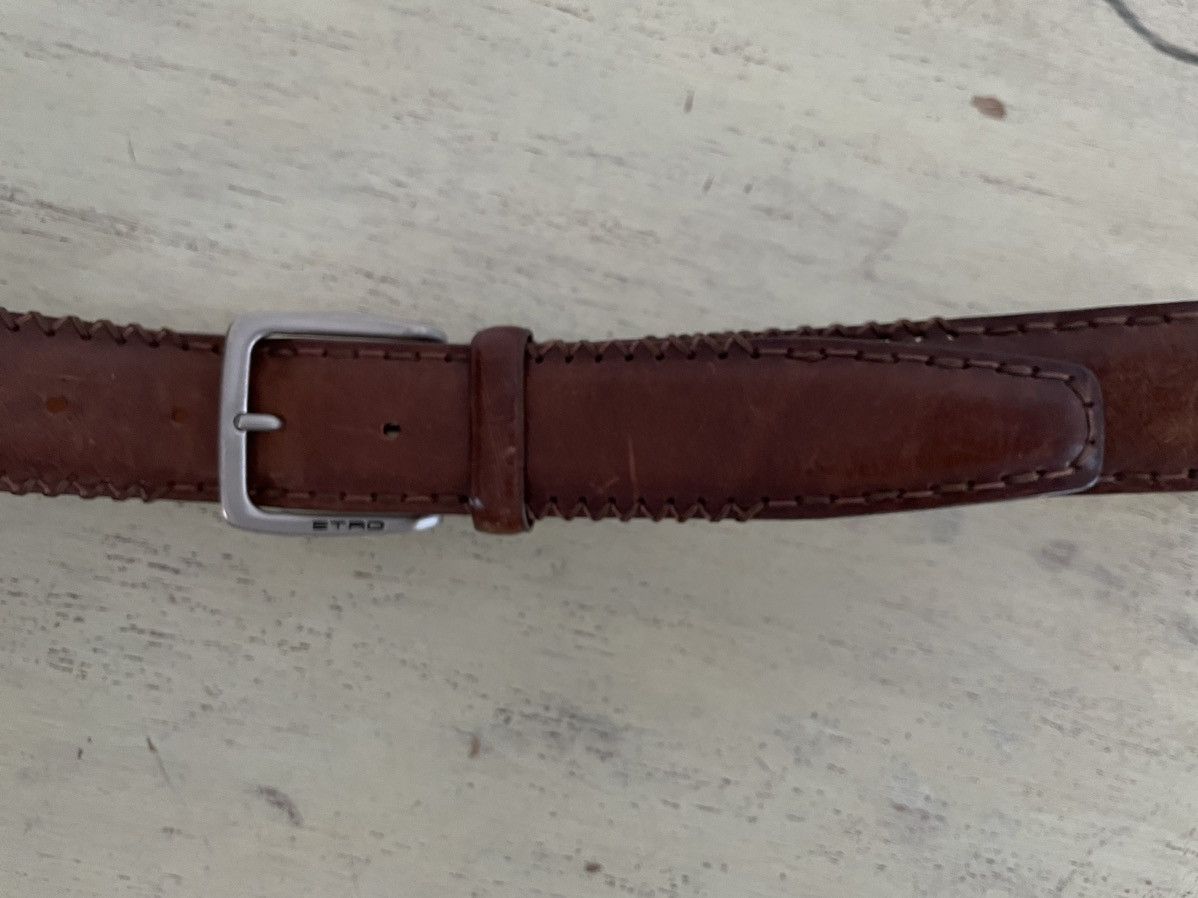 Etro Leather Belt Size 40 - 4 Thumbnail