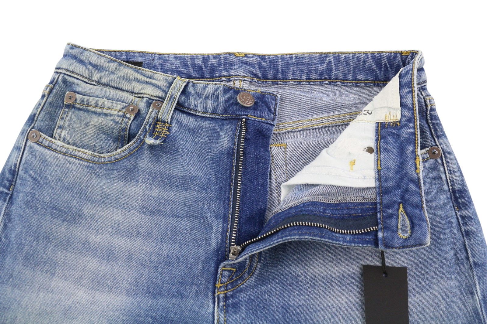 R13 KICK 29 Jasper Stretch Ankle Washed Faded Blue 85434 Size 29" - 5 Thumbnail