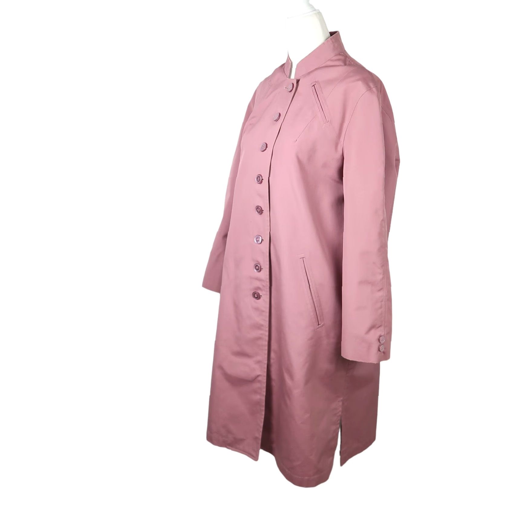 Vintage VINTAGE Fleet Street Jacket Rain Coat Mid-Length Pink 12 Womens Fall Spring Button Cotton Blend Long Sleeve Size XL / US 12-14 / IT 48-50 - 3 Thumbnail