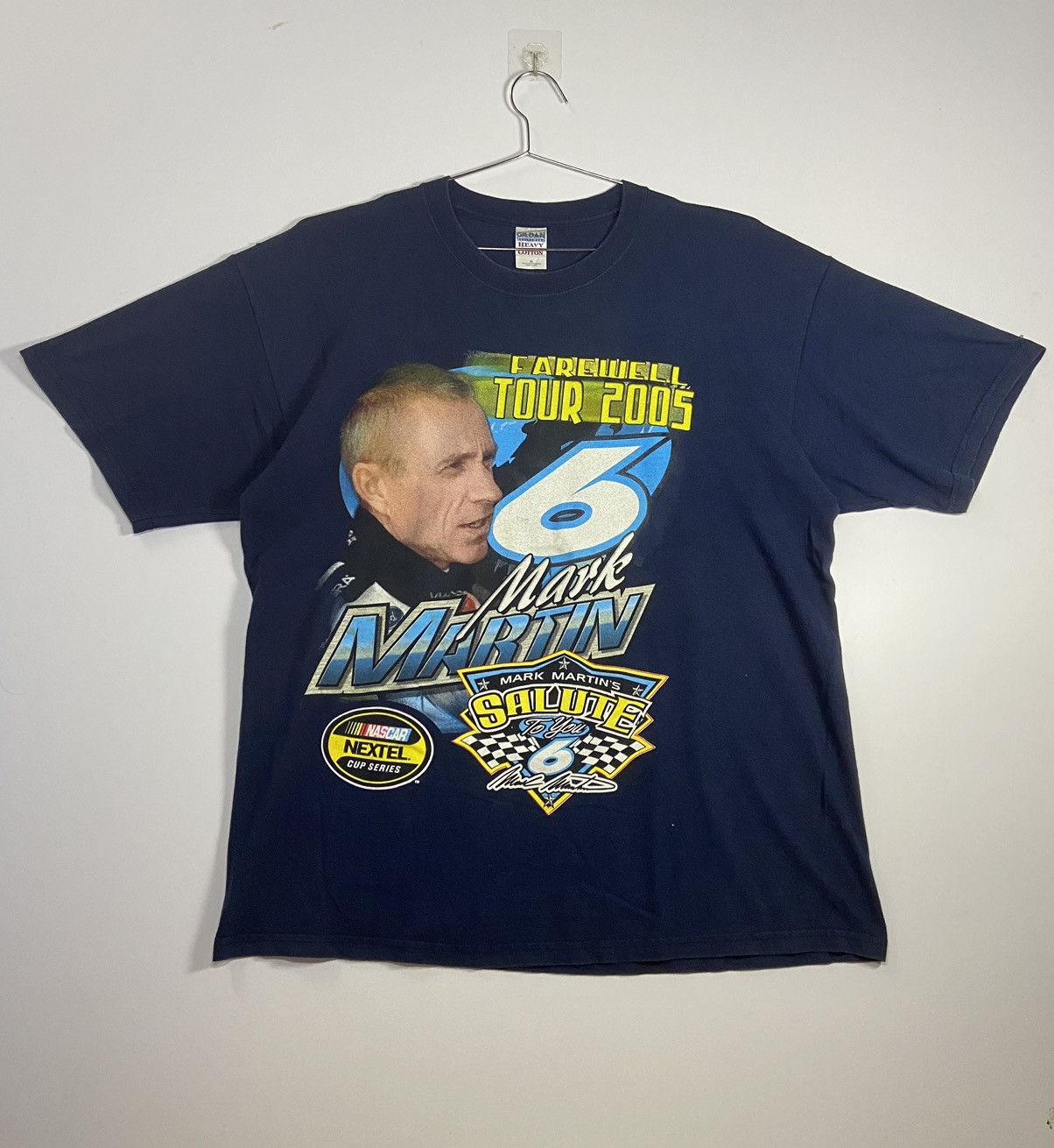 image of Nascar Mark Martin 6 Farewell Tour 2005 Cup Series Tee Shirt in Blue, Men's (Size XL)