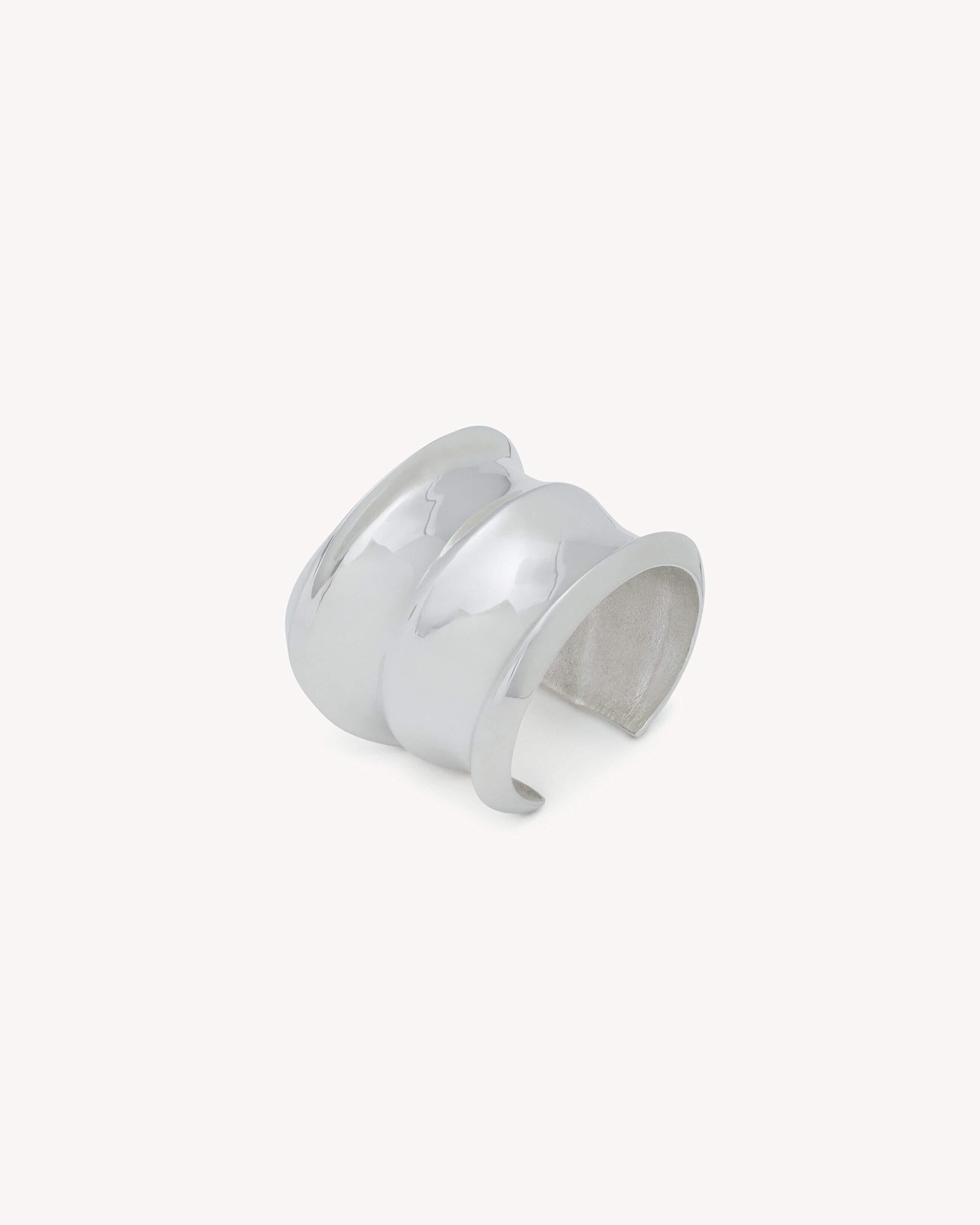 Saint Laurent Paris o1b1hav110525 752549 Size: M / Wavy Cuff Bracelet Metal Size ONE SIZE - 1 Thumbnail