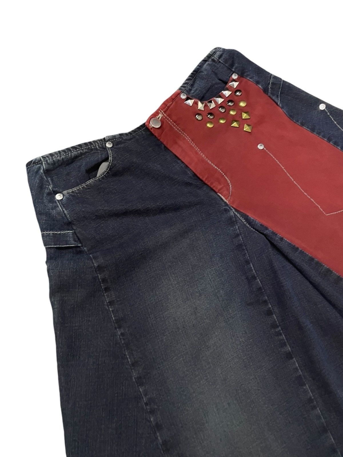 JNCO × Southpole × Wu-Tang Clan Los P’tites Bombes Super Wide Leg Studded Baggy Jorts Short Size US 30 / EU 46 - 4 Thumbnail