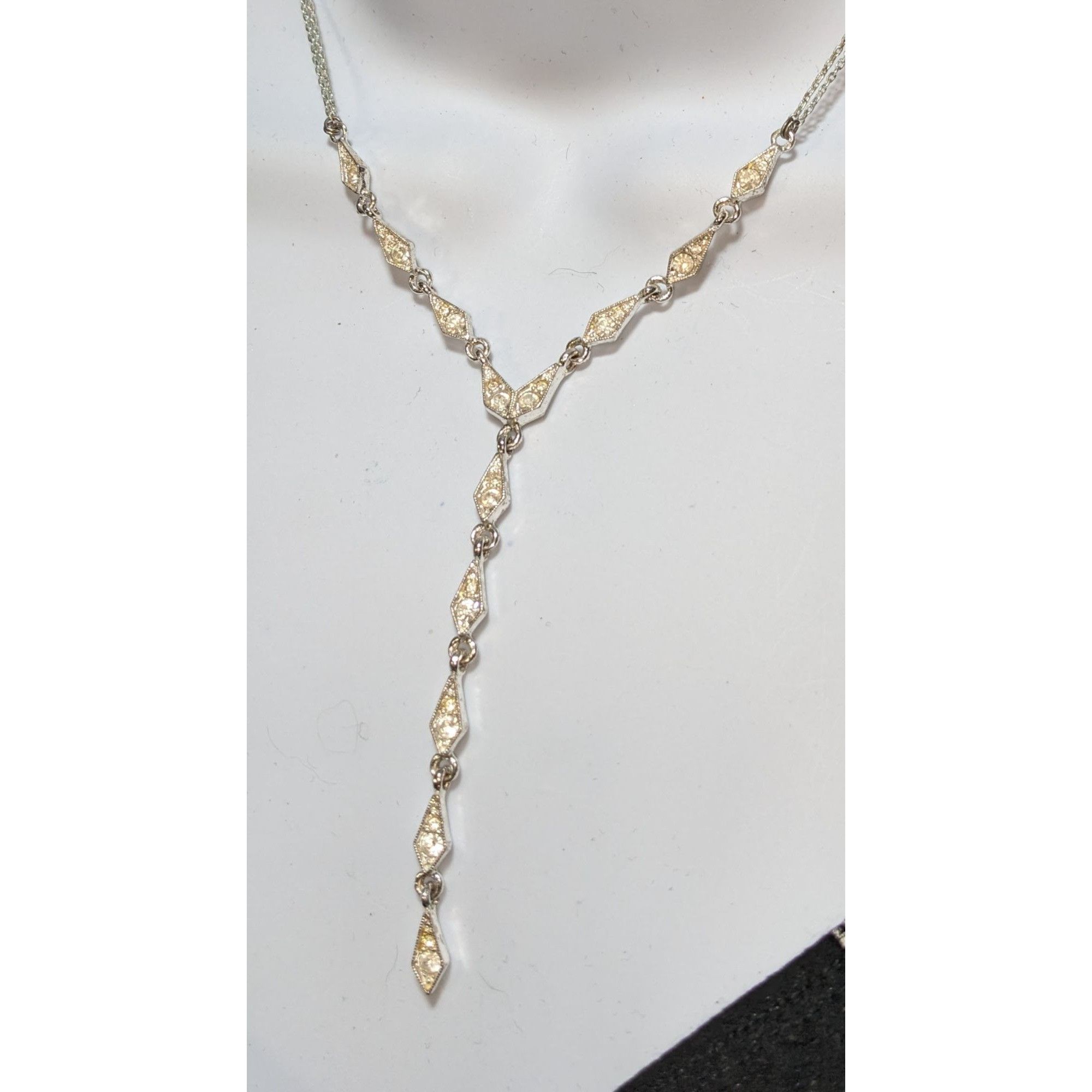 Other Vintage Napier Y Drop Bridal Necklace With Rhinestone Accent Size ONE SIZE - 4 Thumbnail