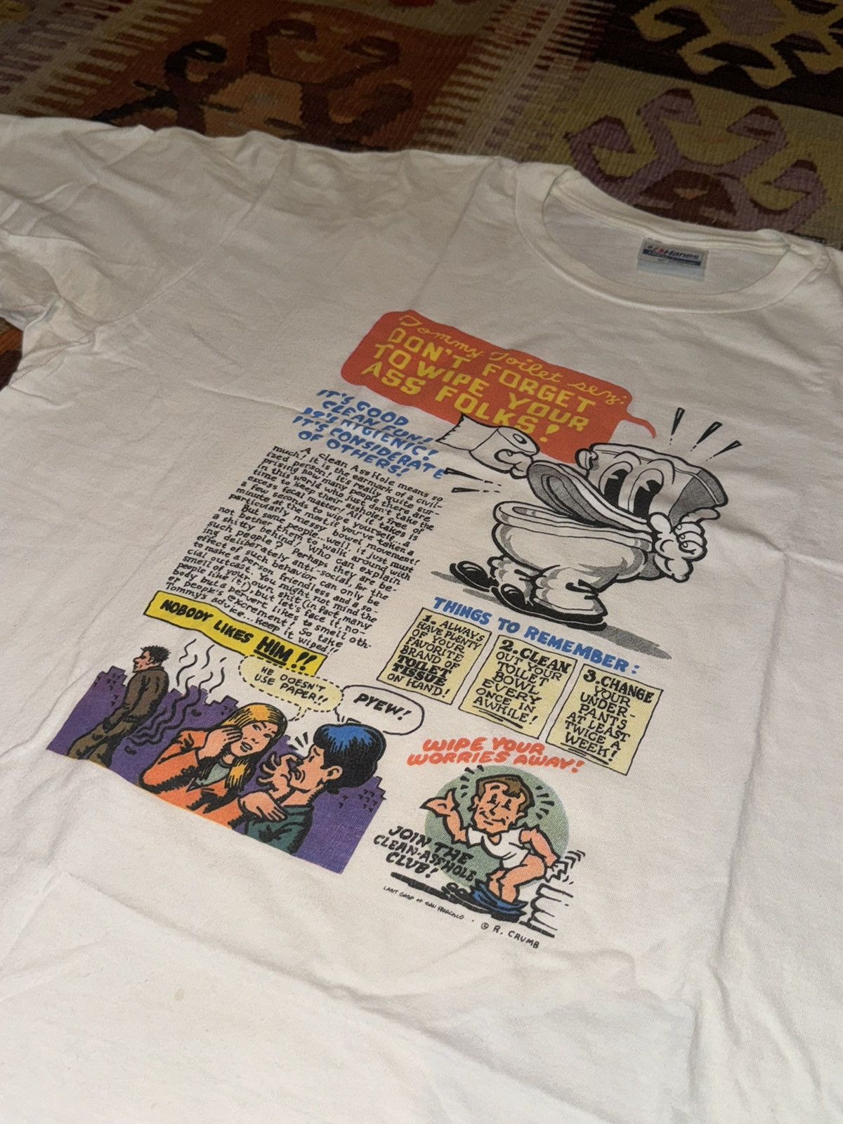 Vintage ultra rare robert r crumb grail tommy toilet last gasp xl us Size US XL / EU 56 / 4 - 3 Thumbnail