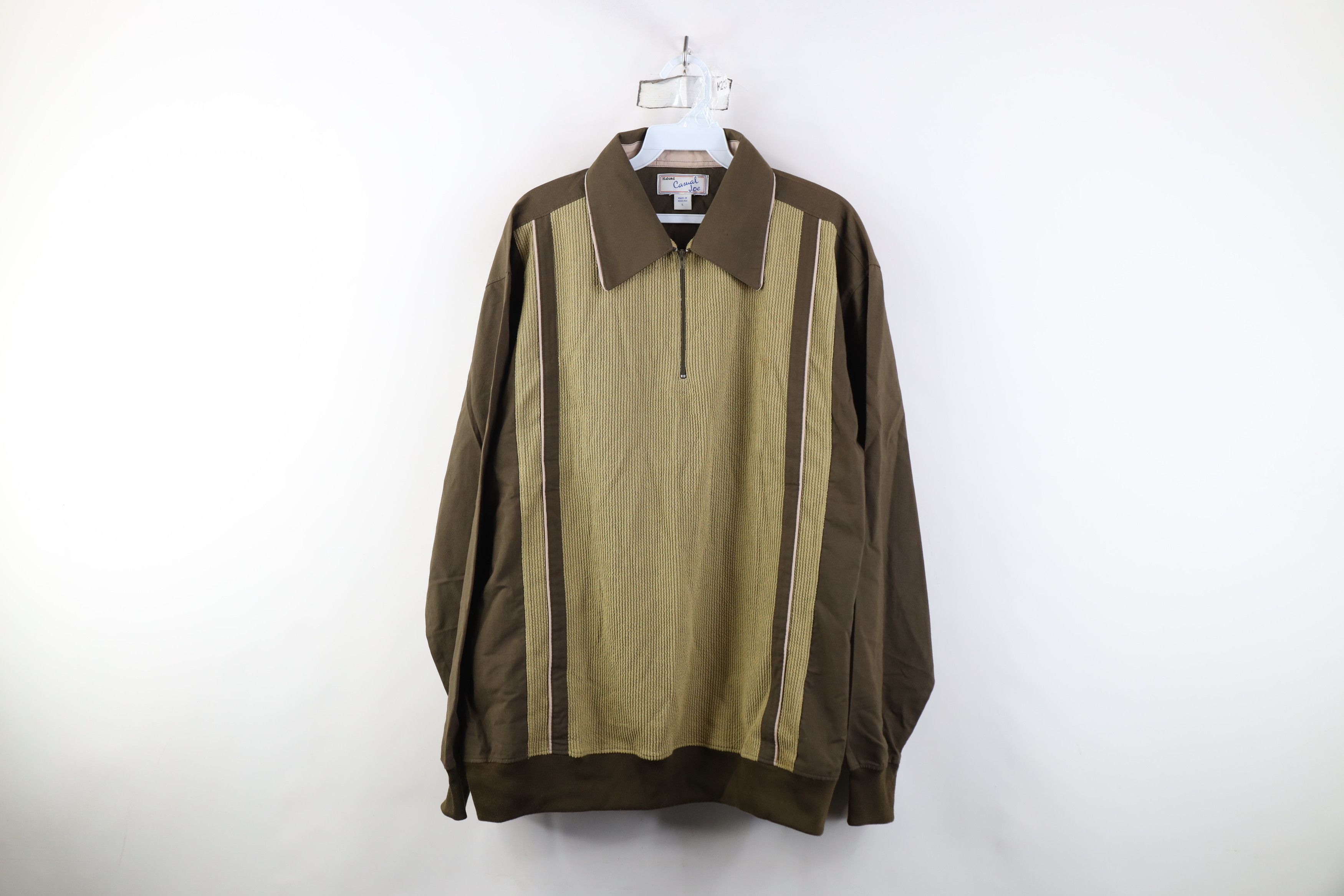 Vintage Vintage 90s Streetwear Panel Half Zip Long Sleeve Polo Size US L / EU 52-54 / 3 - 1 Thumbnail