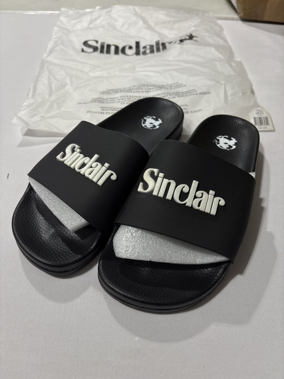 Sinclair Black Rubber Slides