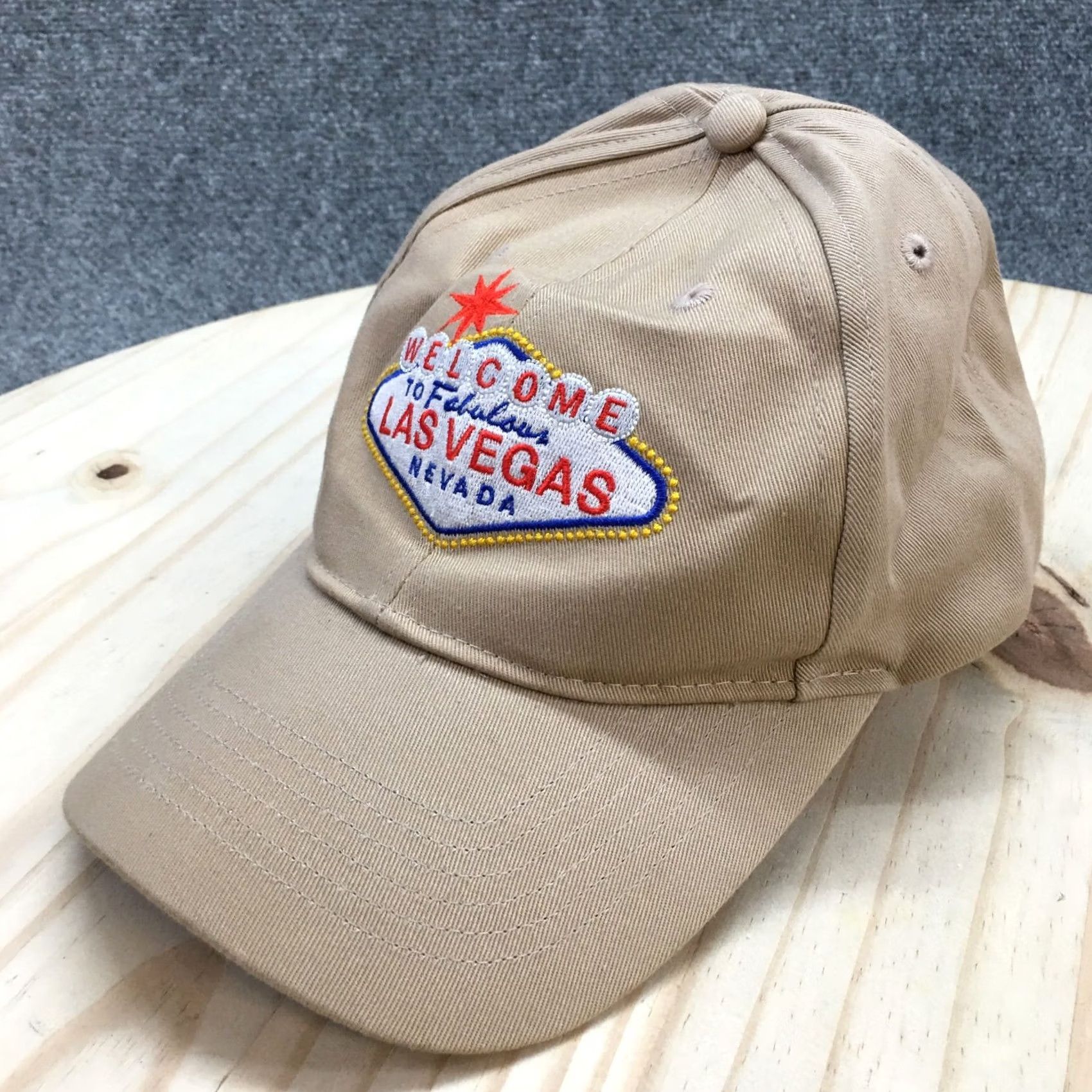 Vintage Las Vegas Baseball Cap - Beige Mens Casual Adjustable Cotton Size ONE SIZE - 2 Thumbnail
