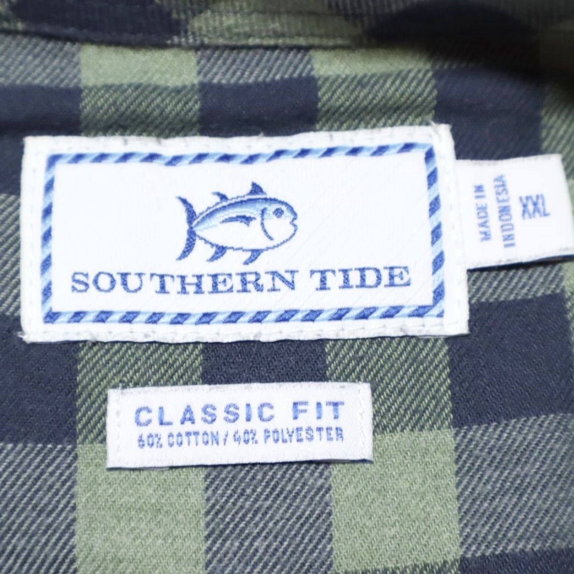 Southern Tide Southern Tide Shirt Button Down Green Men's 2XL Long Sleeve Flannel Check Classic Fit Size US XXL / EU 58 / 5 - 5 Thumbnail