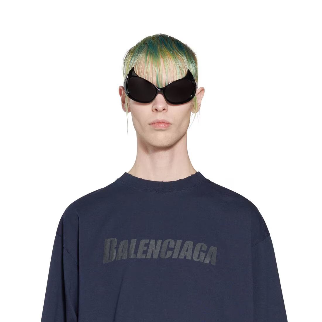 Balenciaga o1mt1gz0824 Caps T-Shirt Boxy Fit in Navy Size US XXS / EU 40 - 3 Thumbnail