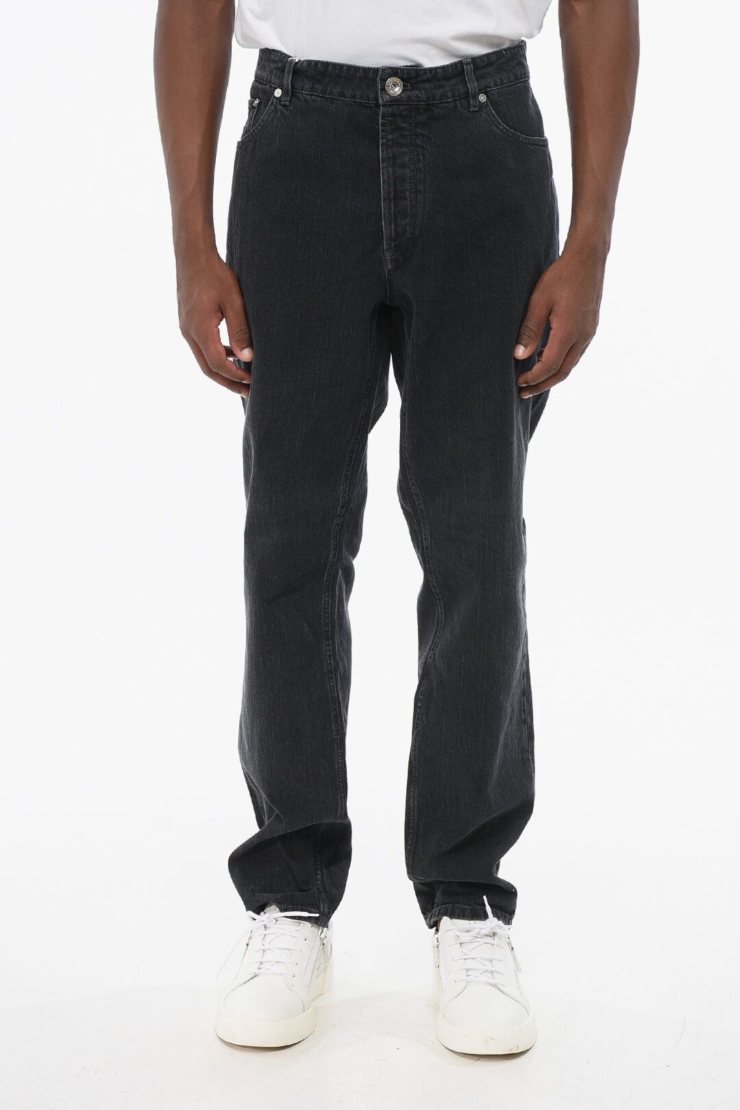 Brunello Cucinelli og1mm0725 Cotton Slim Fit Denim in Black Size US 40 / EU 56 - 1 Thumbnail