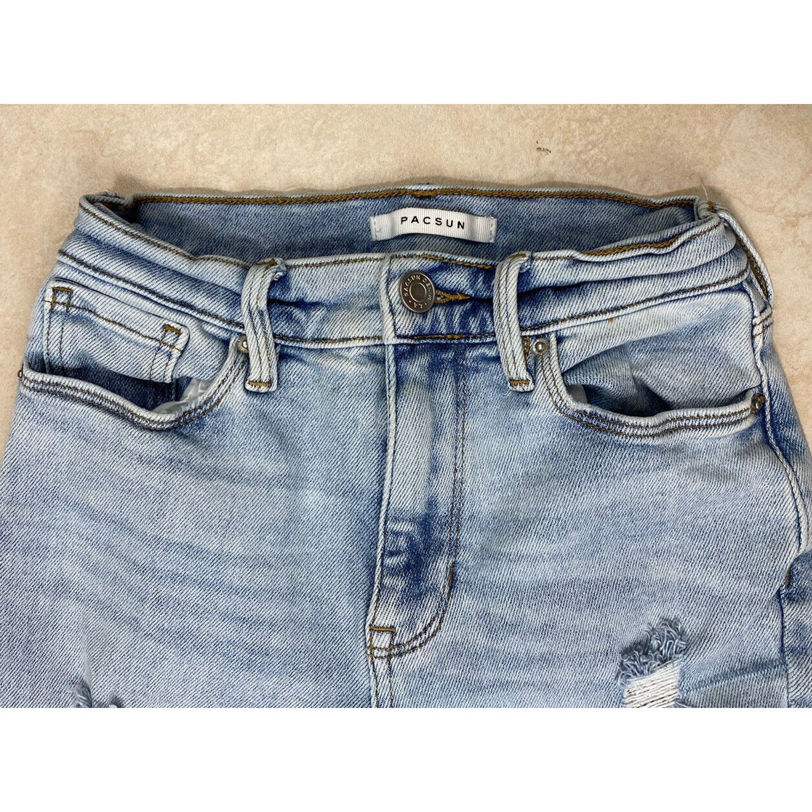 Pacsun PACSUN High Rise Jegging Skinny Jeans Sz 23 Denim Distressed Size 23" - 2 Thumbnail