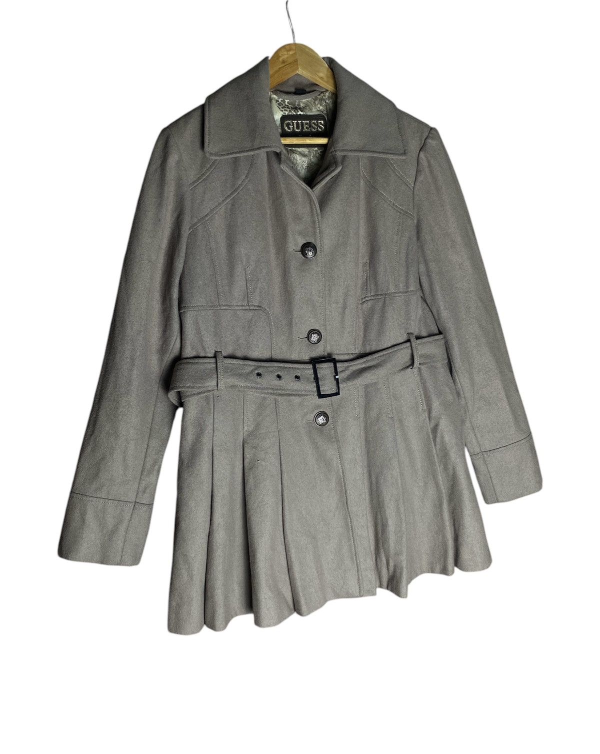 Guess × Vintage Vintage Guess Los Angeles Wool Trench Coat Jacket Size XL / US 12-14 / IT 48-50 - 4 Thumbnail