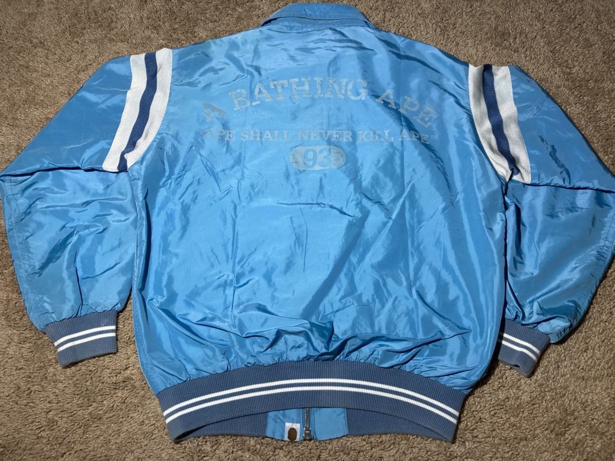 Bape 2000 Bape Nylon Varsity Jacket Baby Blue Stadium 90s OG Nigo Size US M / EU 48-50 / 2 - 9 Thumbnail