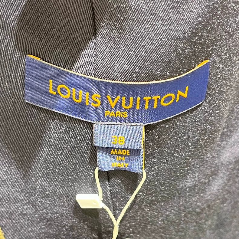 Louis Vuitton Louis Vuitton Midnight blue print leather button blazer ja Size XS / US 0-2 / IT 36-38 - 3 Thumbnail