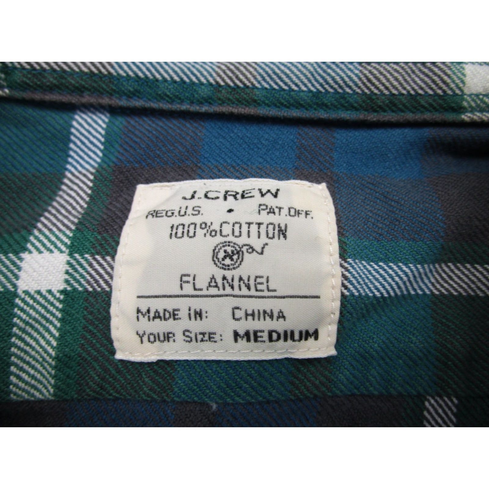 J.Crew J.CREW Shirt Mens Medium Green Blue Plaid Flannel Long Sleeve Button Up Casual Size US M / EU 48-50 / 2 - 4 Thumbnail