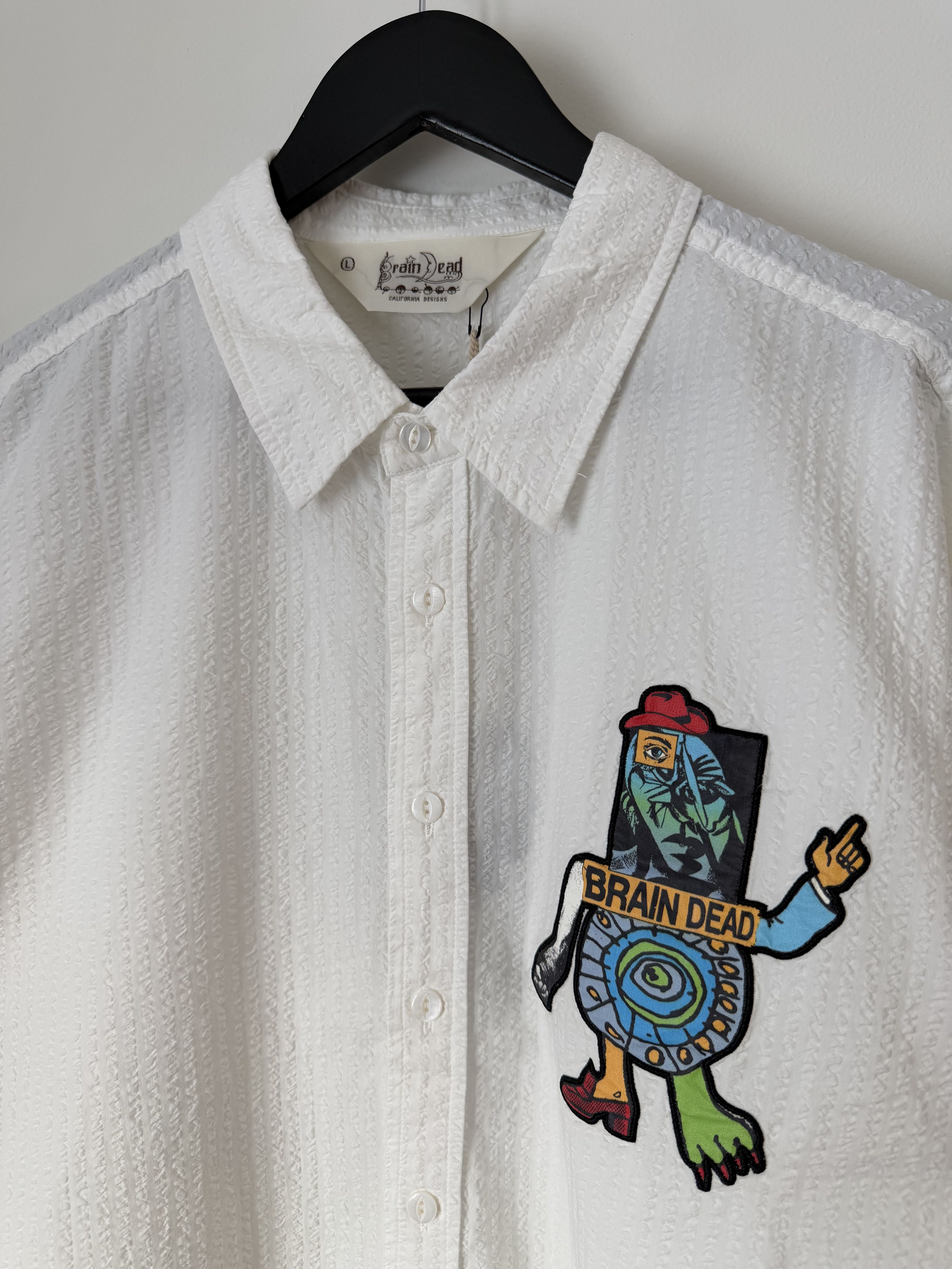 Brain Dead Brain Dead Truth Now Seersucker Shirt in White Size US L / EU 52-54 / 3 - 2 Thumbnail