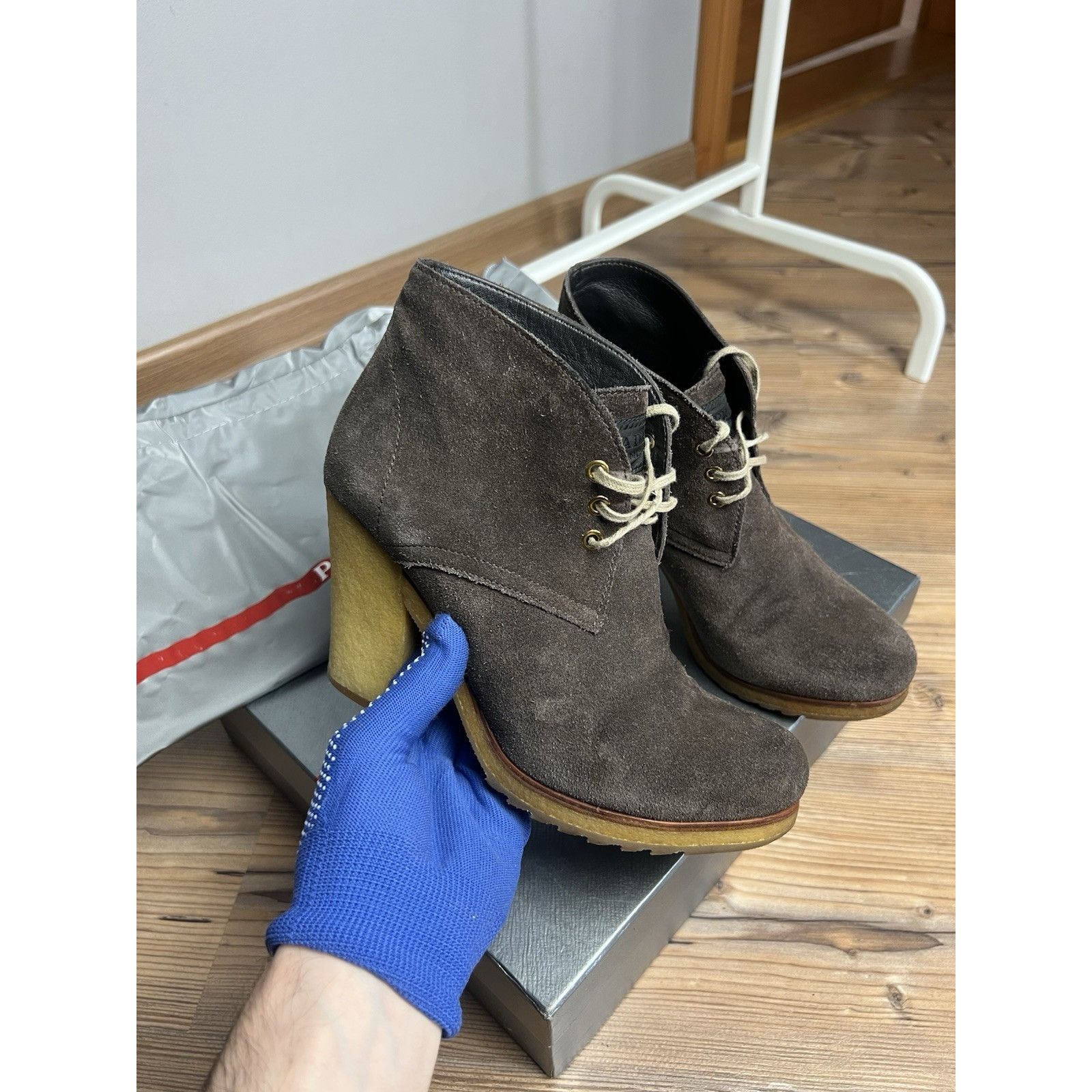 Prada Prada Logo Ankle Boots Booties Shoes Womens Size 38 EU 7.5 U Size US 7.5 / IT 37.5 - 2 Thumbnail