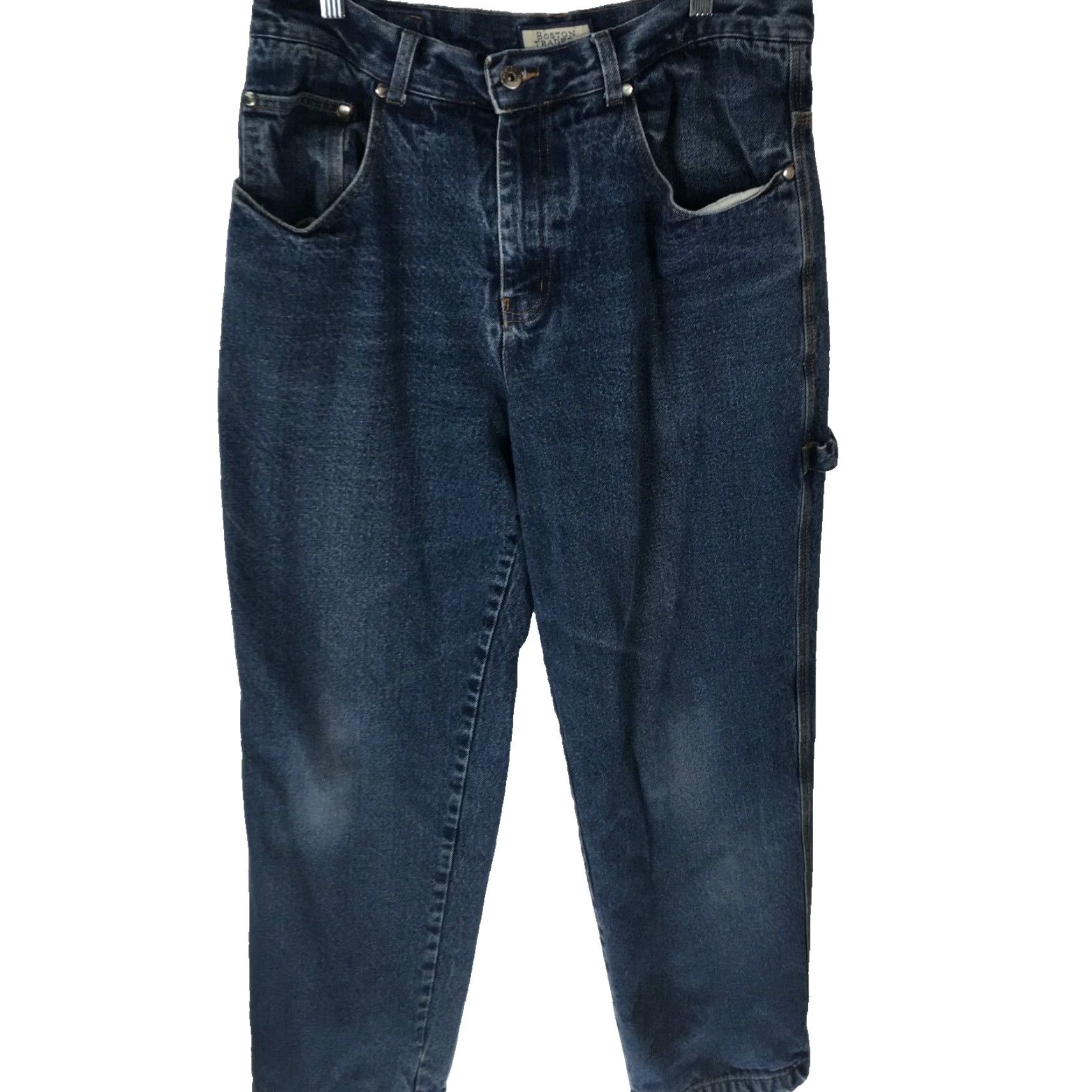 Vintage Boston Traders Mens Jeans Cargo Pocket Denim Lined Bootcut Regular Work Pants 34x30 Blue Pattern Solid 90s Theme Work Size US 34 / EU 50 - 2 Thumbnail
