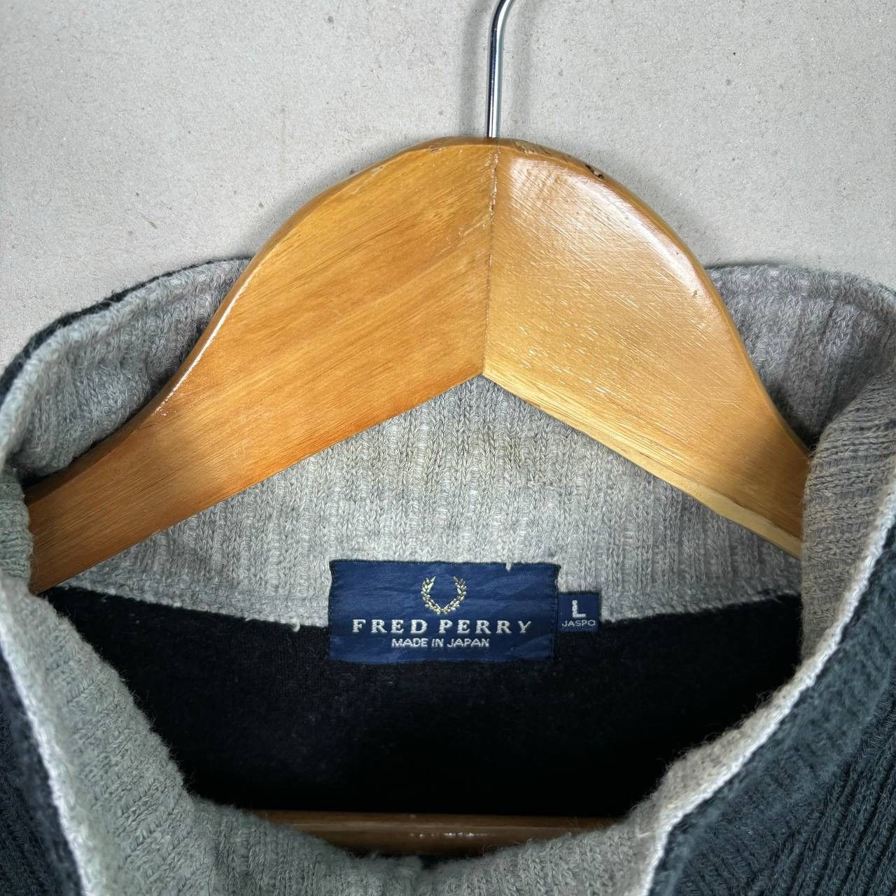 Fred Perry Vintage Fred Perry Navy Ribbed Button Mock Neck Sweatshirt Size US L / EU 52-54 / 3 - 4 Thumbnail