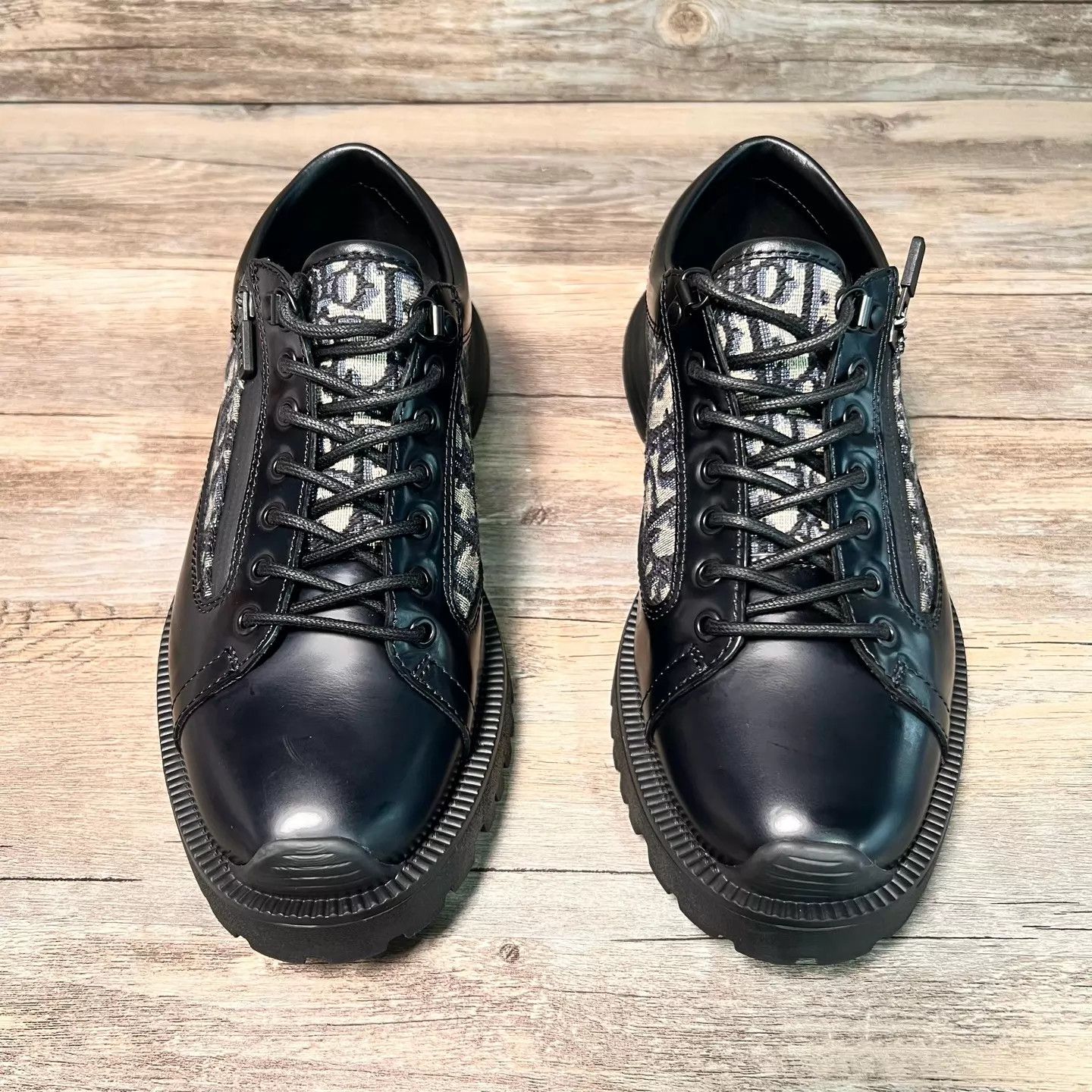 Dior DIOR Combat Black Printed Paneled Leather Shoes EU38 97new Size US 7.5 / IT 37.5 - 8 Thumbnail