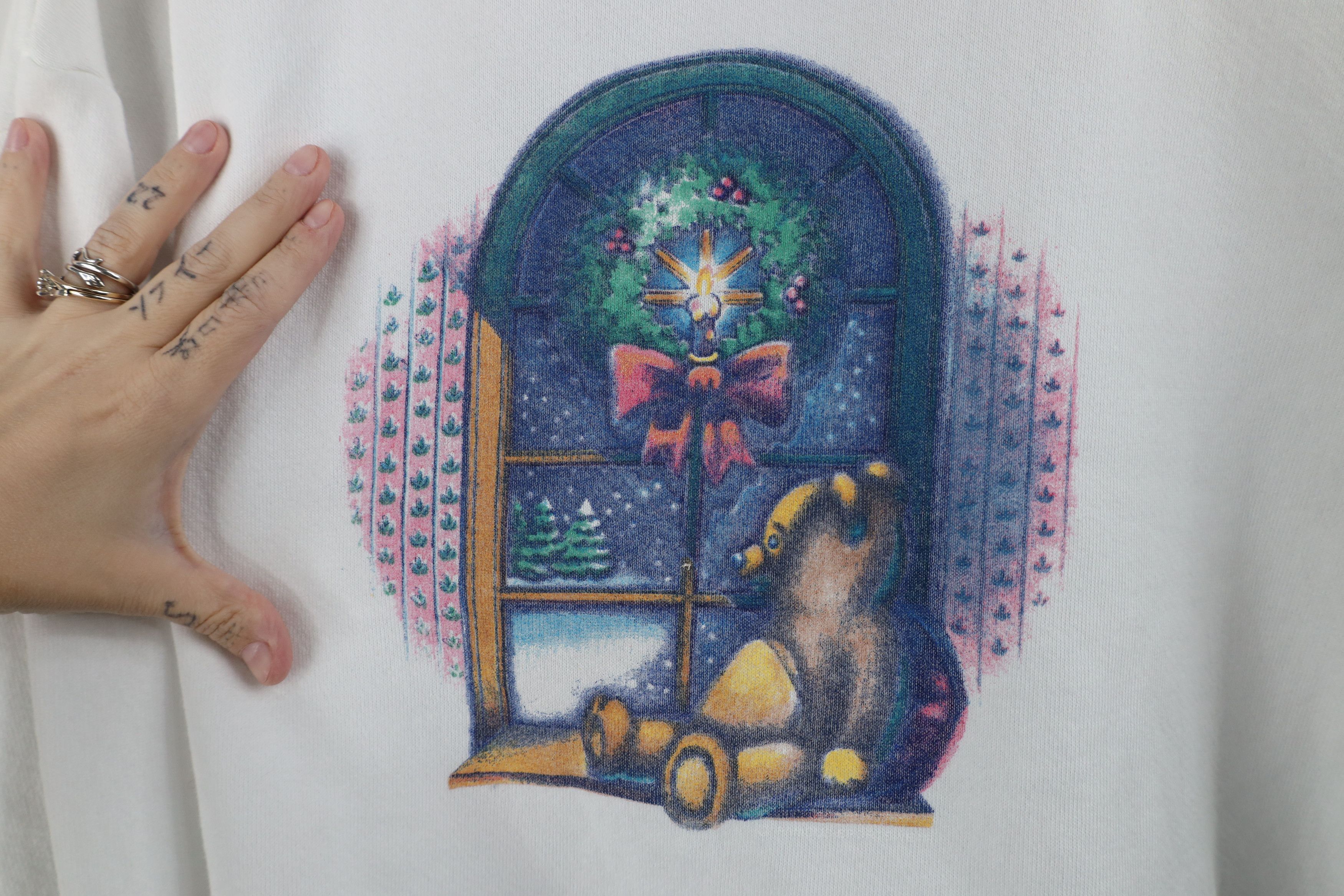 Vintage Vintage 90s Christmas Night Teddy Bear Crewneck Sweatshirt Size L / US 10 / IT 46 - 4 Thumbnail