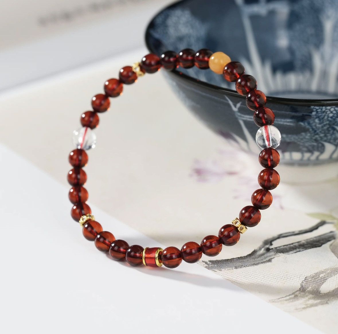 Other Burgundy Gemstone Bracelet Size ONE SIZE - 1 Thumbnail