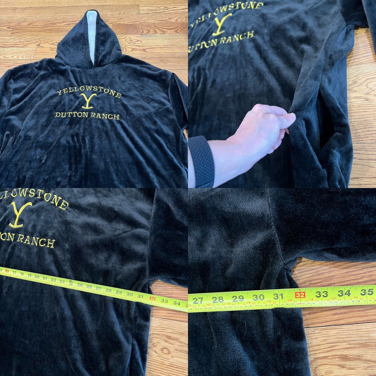 Vintage Yellowstone Dutton Ranch Blanket Hoodie One Size Pockets Size ONE SIZE - 8 Thumbnail