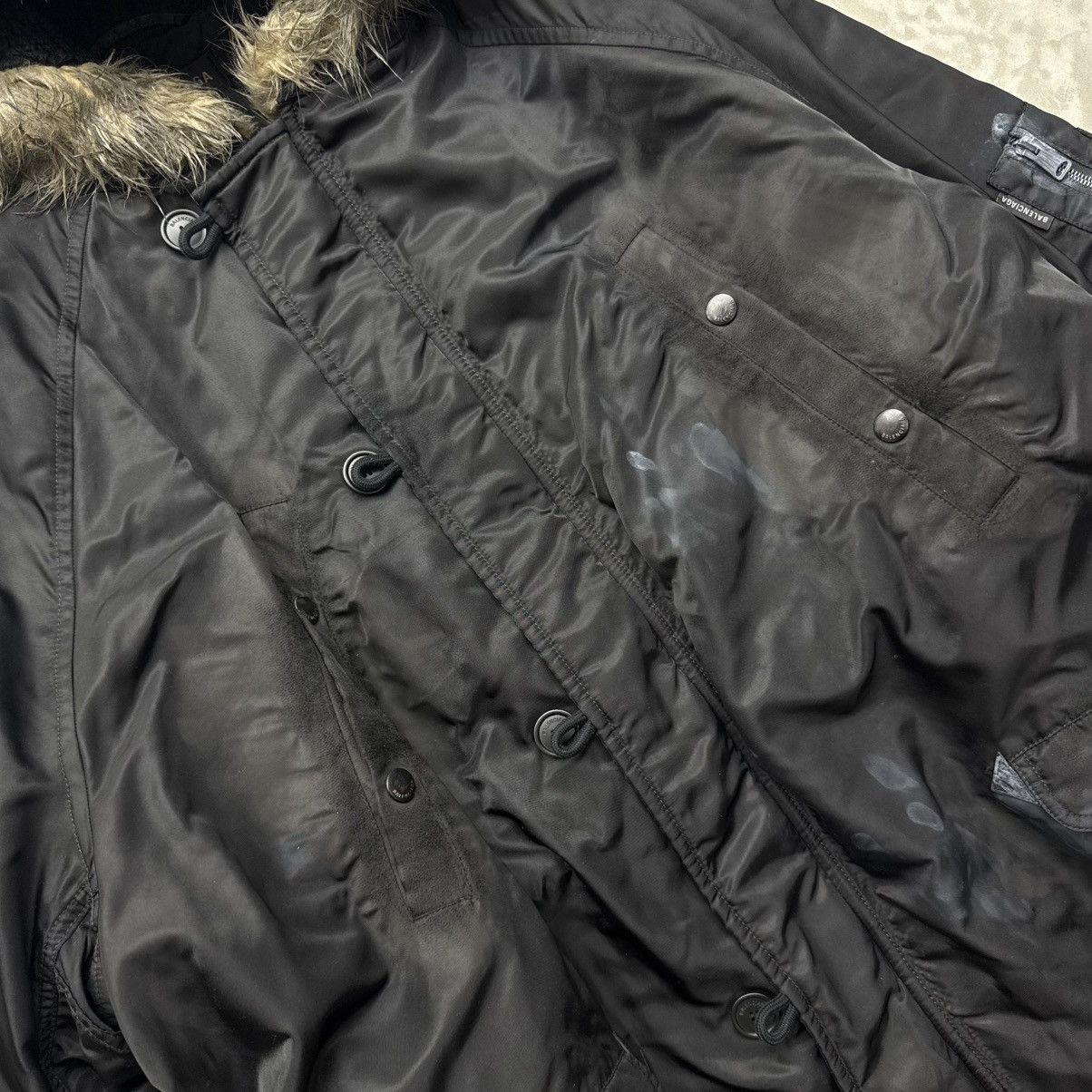 Balenciaga Balenciaga Faux Fur-Trim Hooded Parka Size US M / EU 48-50 / 2 - 5 Thumbnail