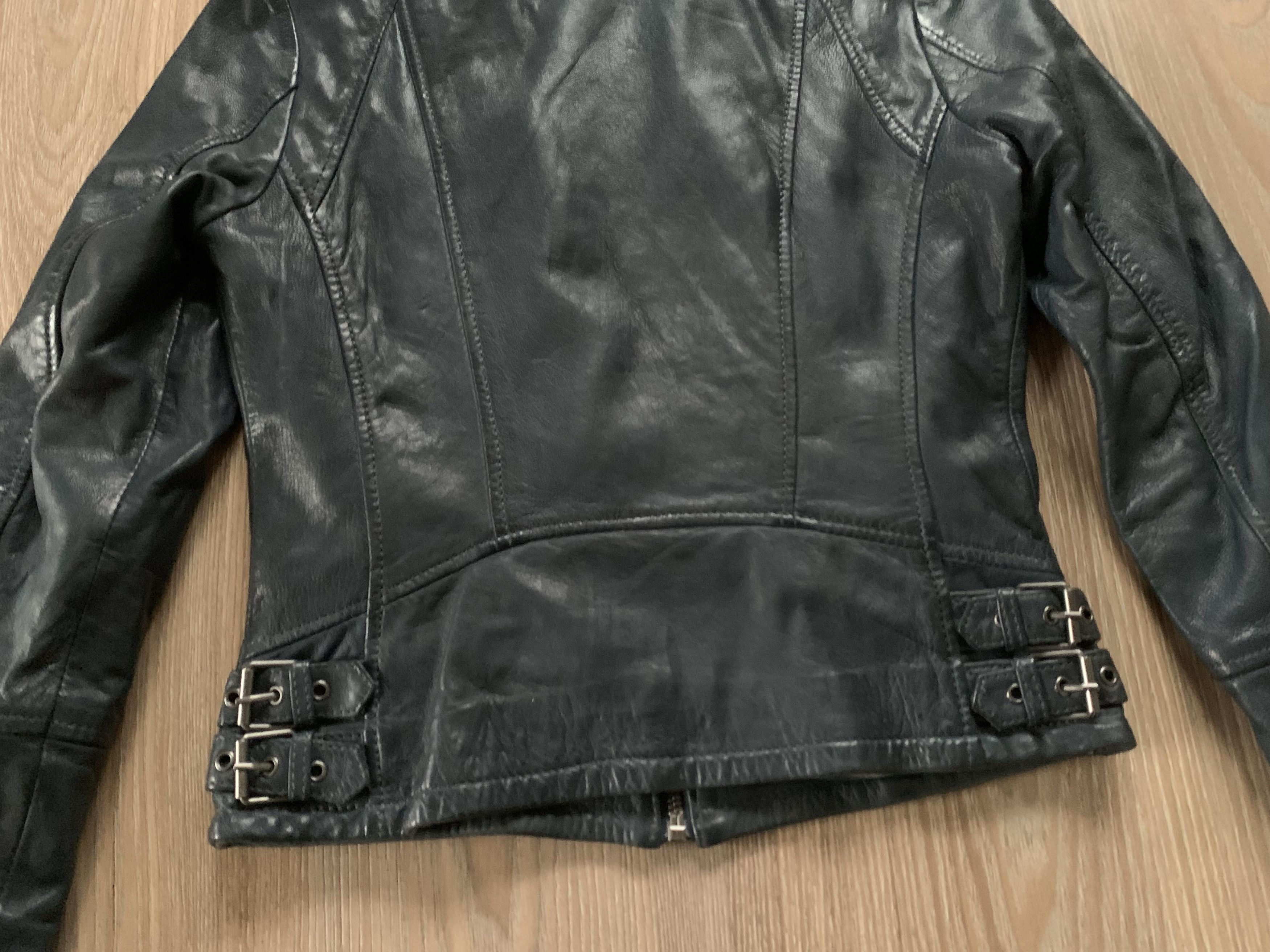Gypsy Gipsy by Mauritius Black Moto Leather Jacket Size XS / US 0-2 / IT 36-38 - 13 Thumbnail