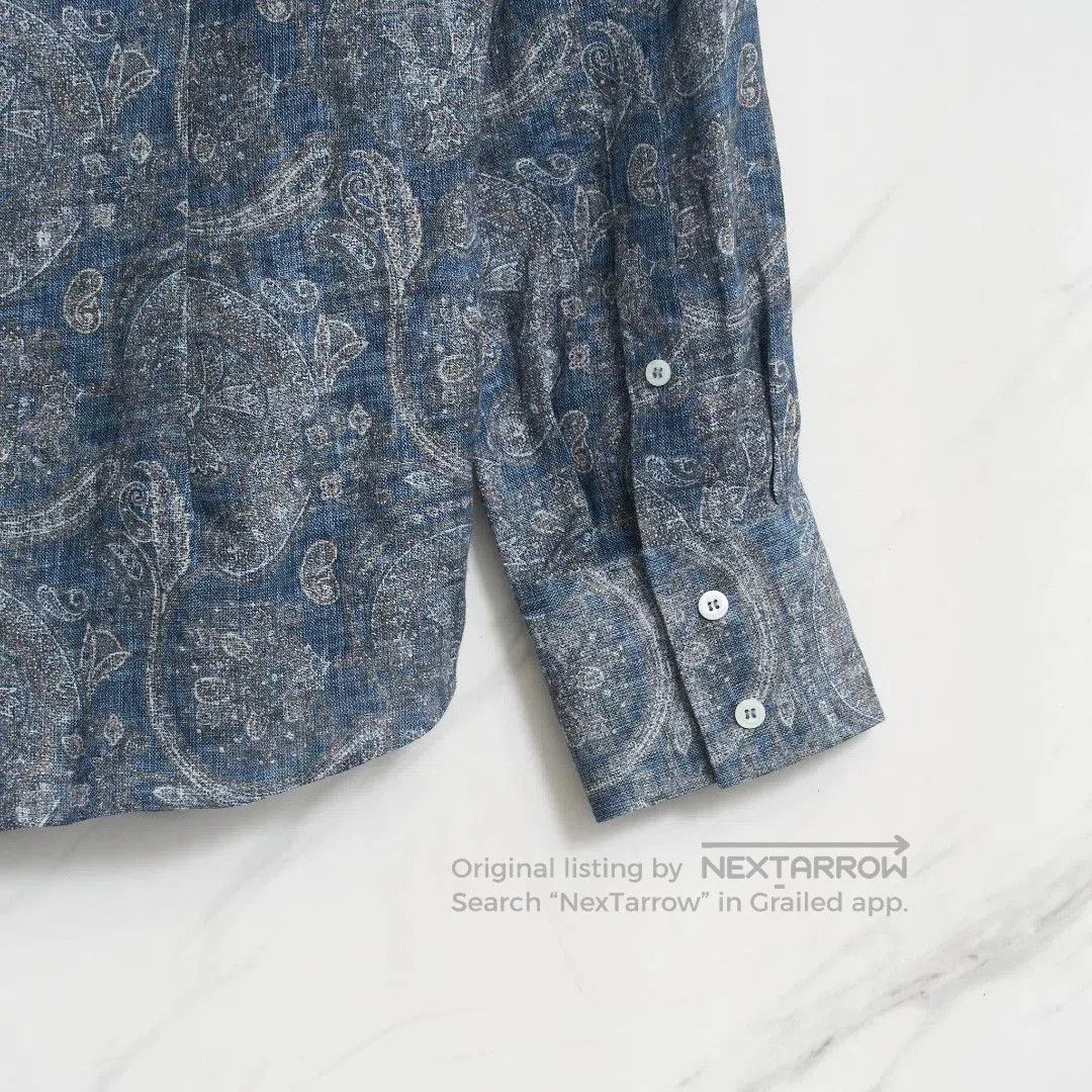 Brunello Cucinelli Brunello Cucinelli Men's Linen Print Shirt. Size US M / EU 48-50 / 2 - 5 Thumbnail