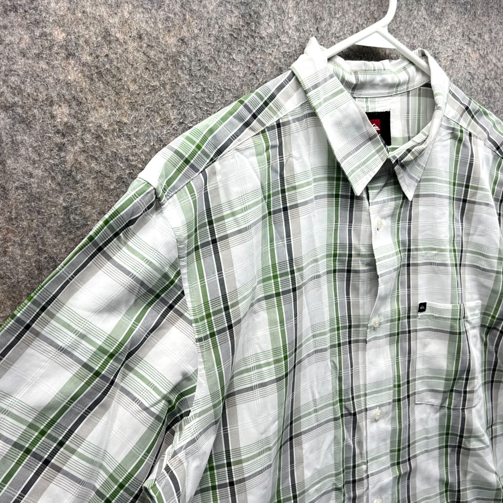 Quiksilver VINTAGE Quiksilver Shirt Mens XL Green White Button-Down Plaid Short Sleeve Preppy Size US XL / EU 56 / 4 - 5 Thumbnail