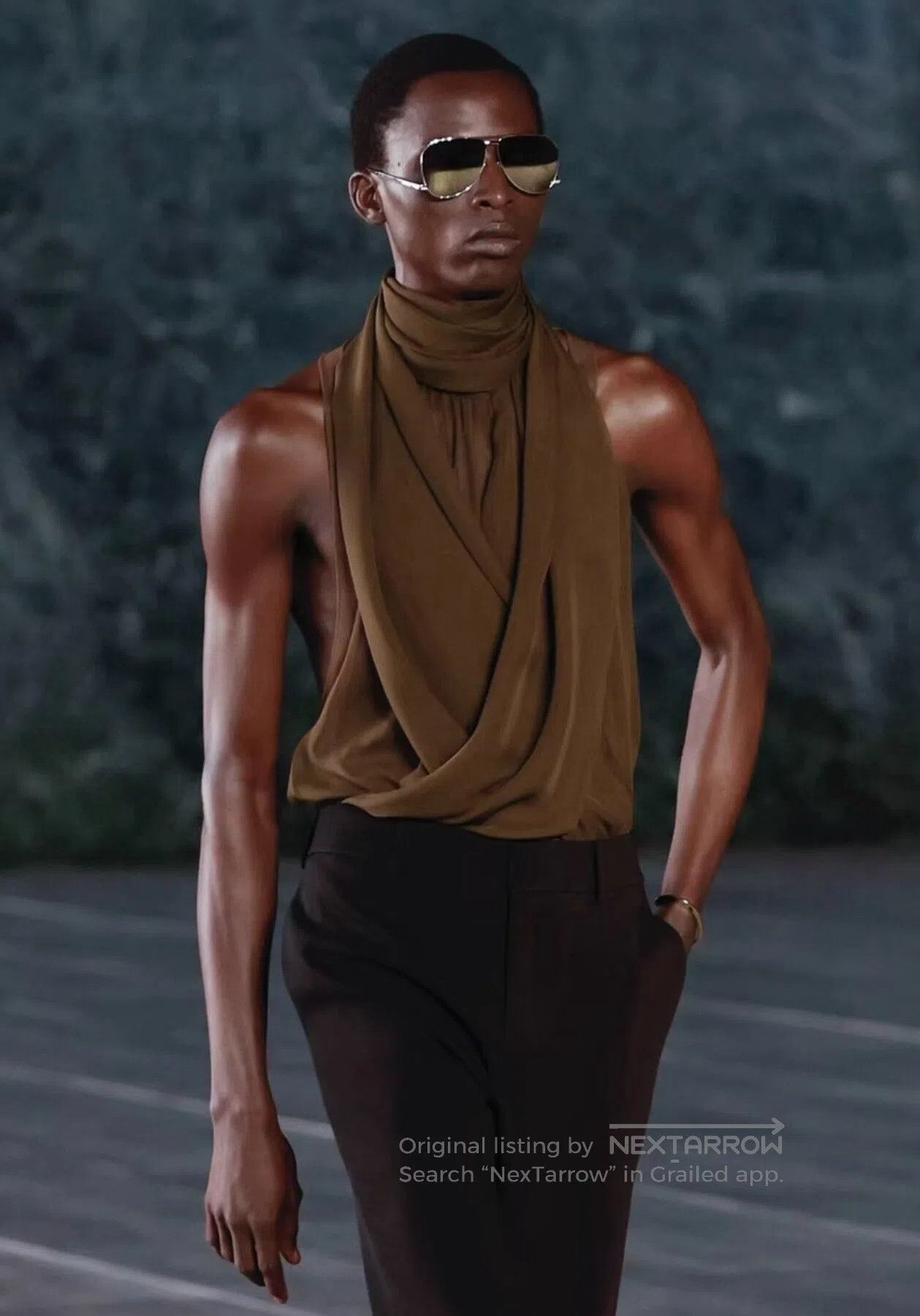 Saint Laurent Paris Saint Laurent Paris Silk Cascading Pleated Top| Size US L / EU 52-54 / 3 - 1 Thumbnail