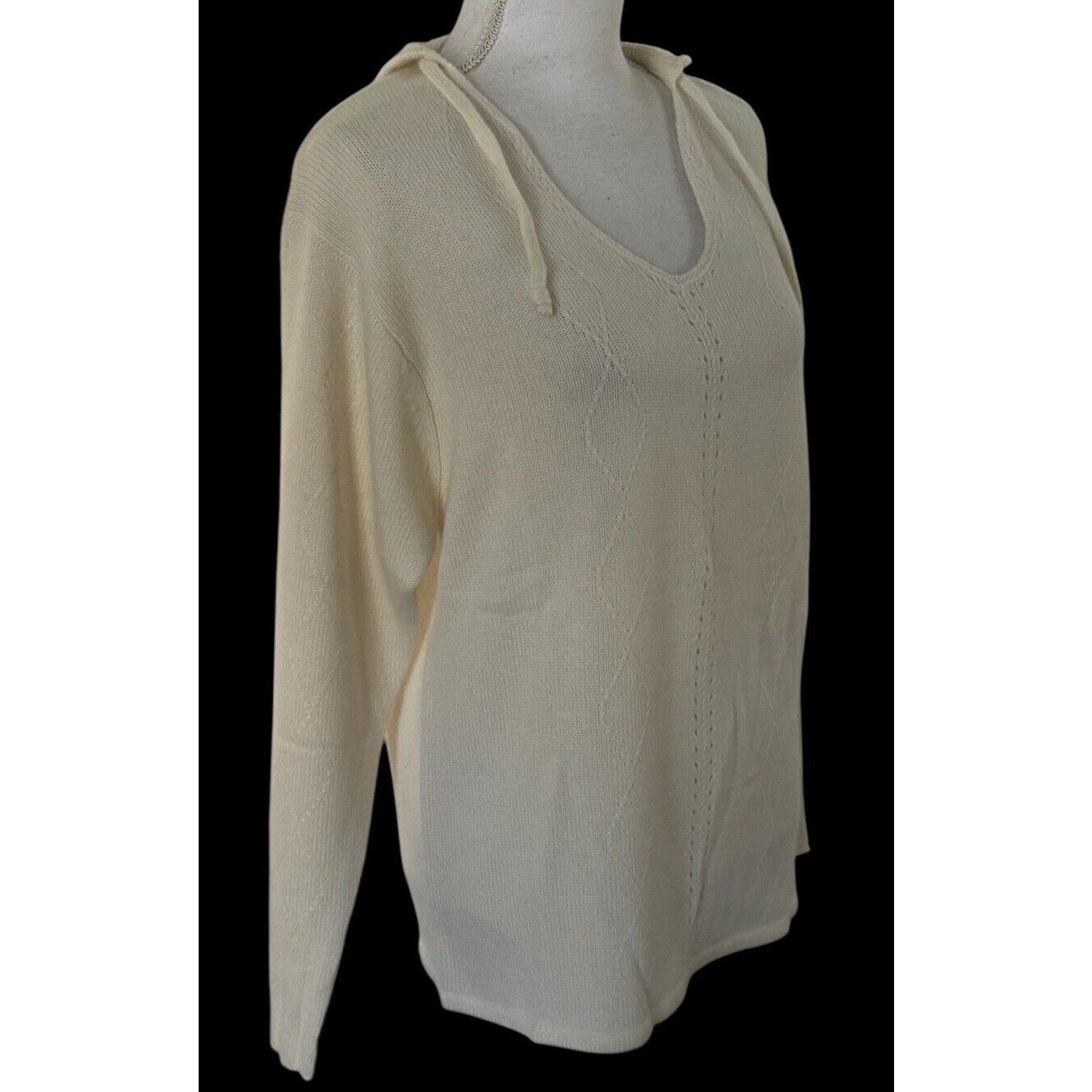Other Garnet Hill 2 Ply Cashmere Ivory Hoodie Tunic Women’s Sz M Size M / US 6-8 / IT 42-44 - 2 Thumbnail
