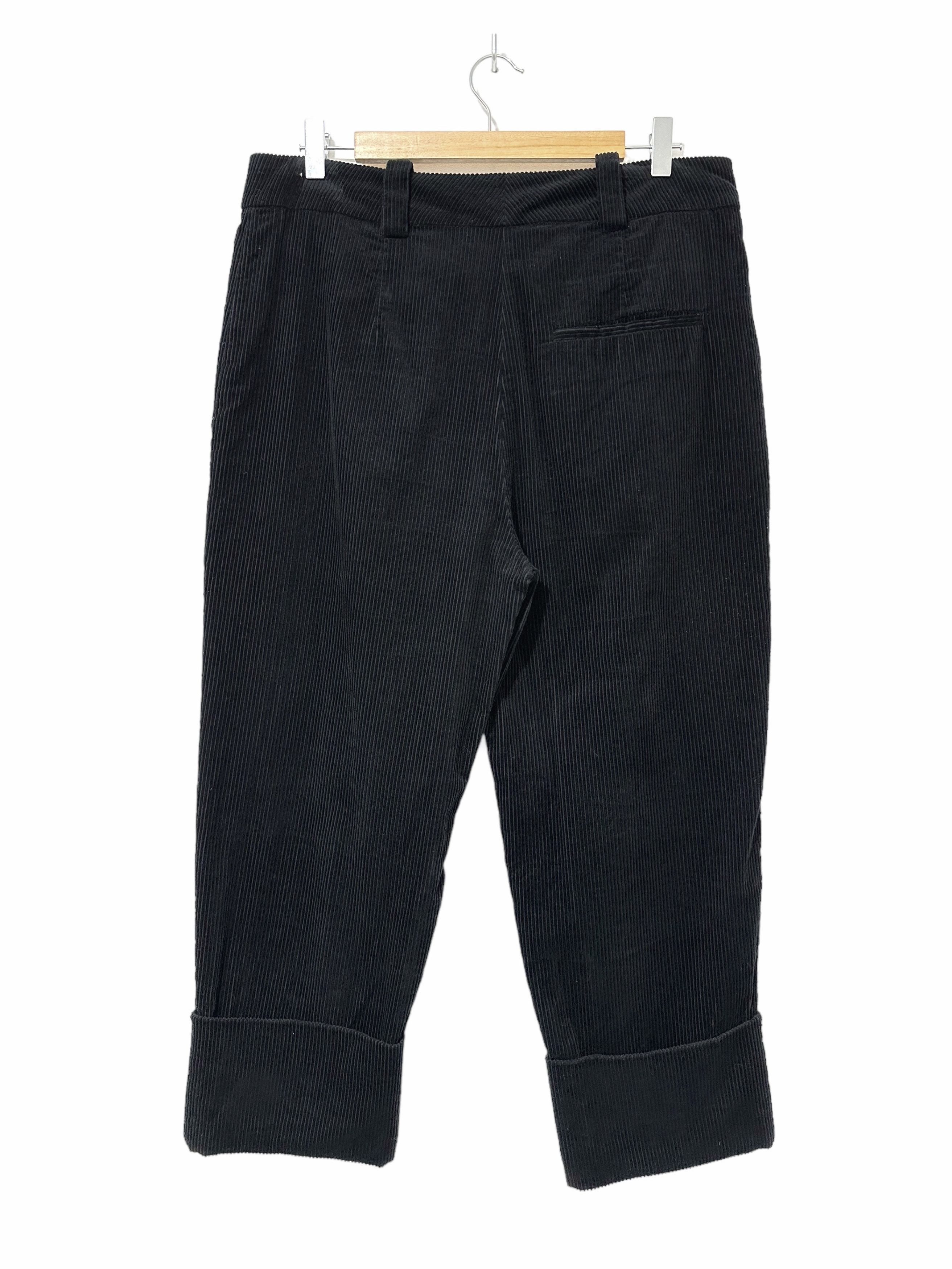 Annette Gortz Annette Gortz Black Cropped Velvet Relaxed Pants EU42 Size 34" / US 12 / IT 48 - 2 Thumbnail