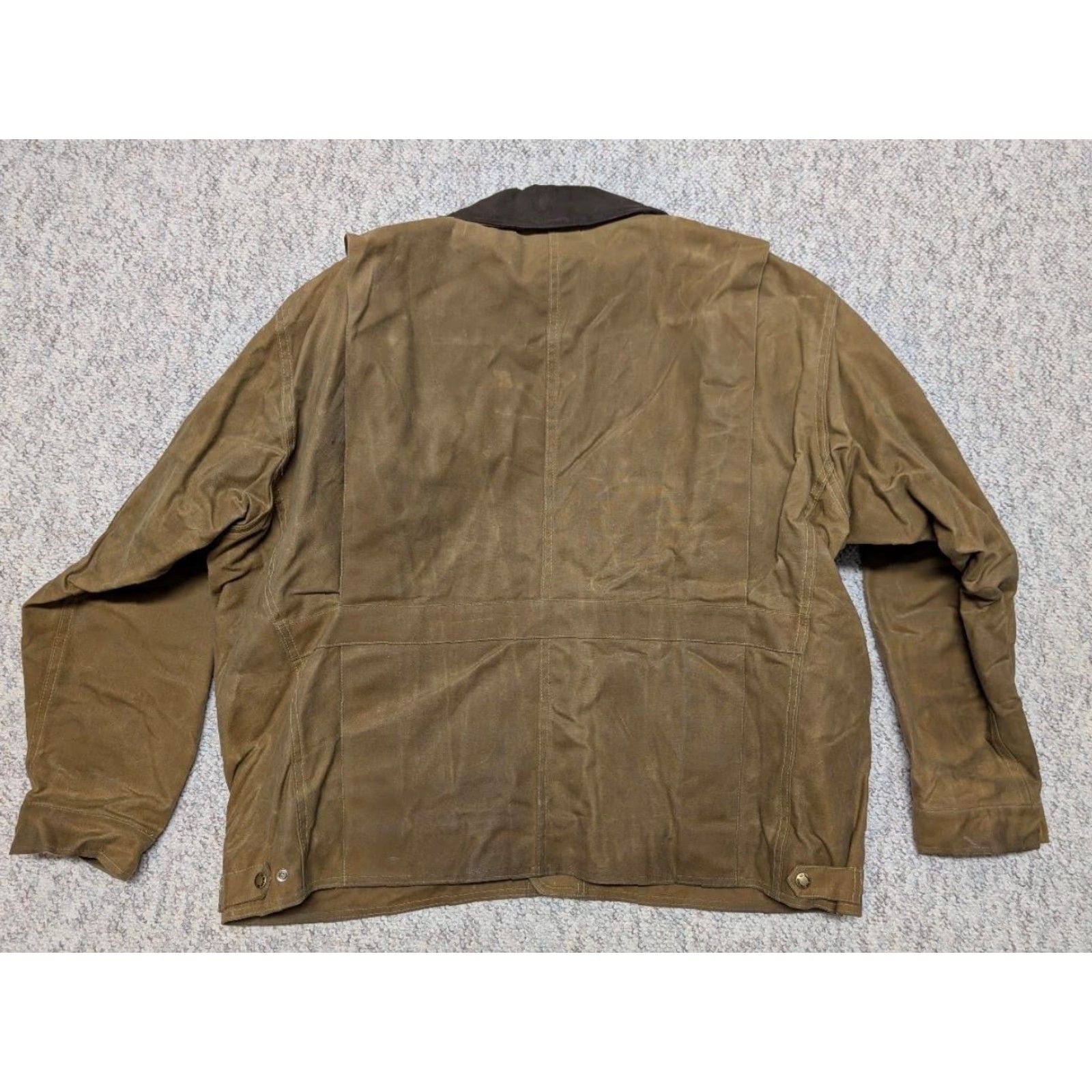 Filson VINTAGE Filson jacket Coat 2XL 48 dark tan tincloth cotton Mens Chest 48 Brown Solid 90s Size US XXL / EU 58 / 5 - 2 Thumbnail
