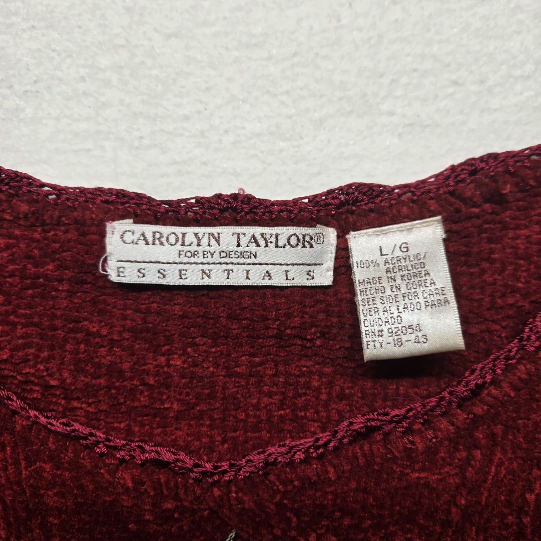 Vintage Taylor Floral Long Sleeve Red Sweater Women's Large Adult Pullover Size L / US 10 / IT 46 - 3 Thumbnail