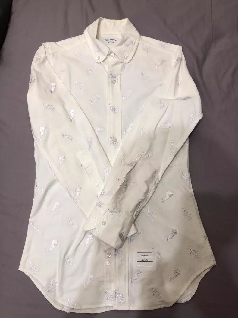 Thom Browne Whale turtle embroidered shirt