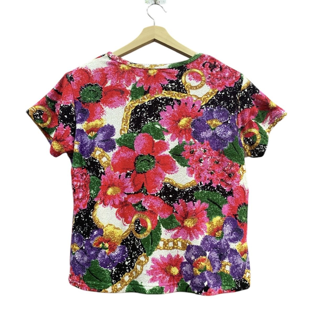 Celine CELINE Floral Velvet Blouse Shirt Size L / US 10 / IT 46 - 9 Thumbnail