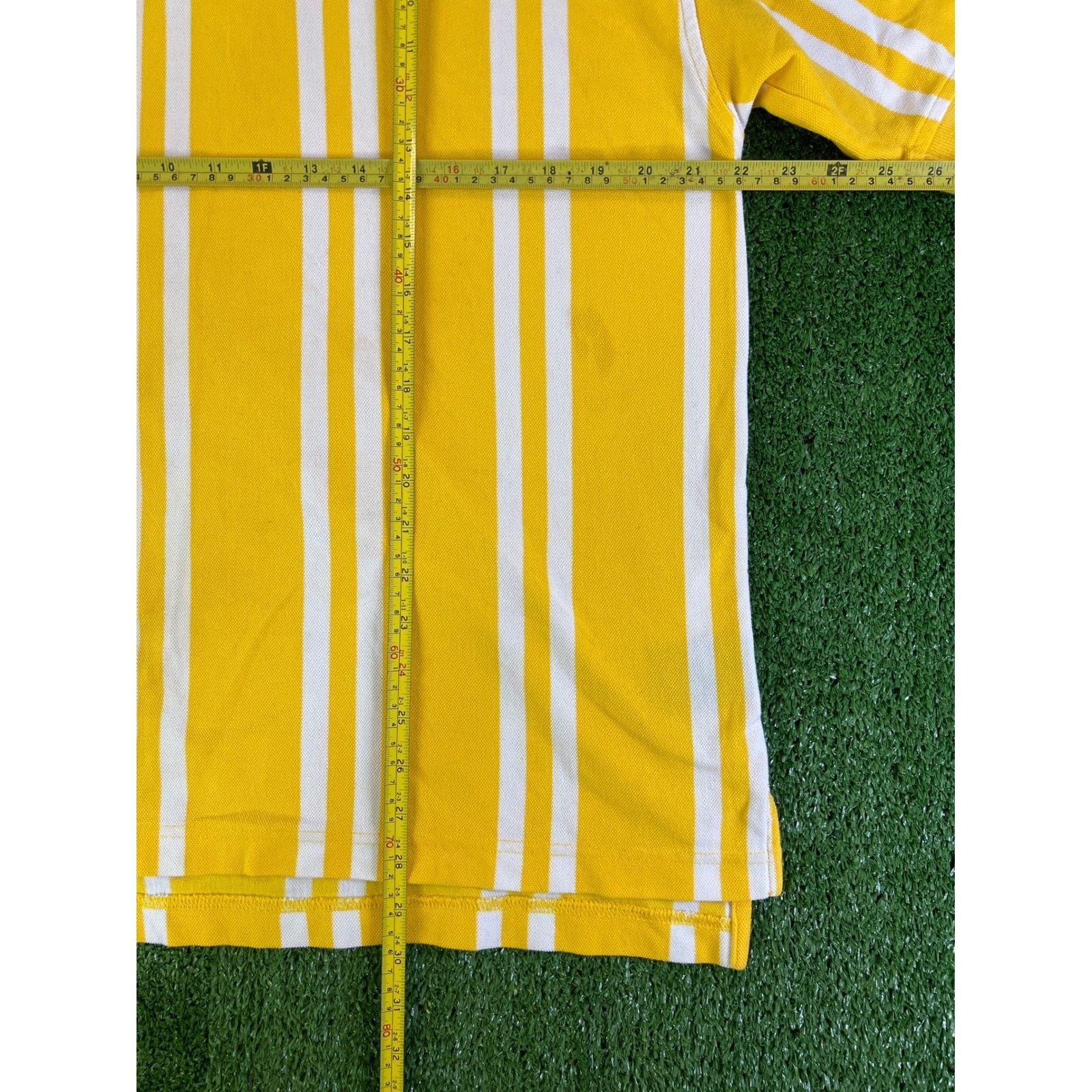 Tommy Hilfiger Tommy Hilfiger Yellow White Vertical Stripe Polo Mens LG Size US L / EU 52-54 / 3 - 4 Thumbnail