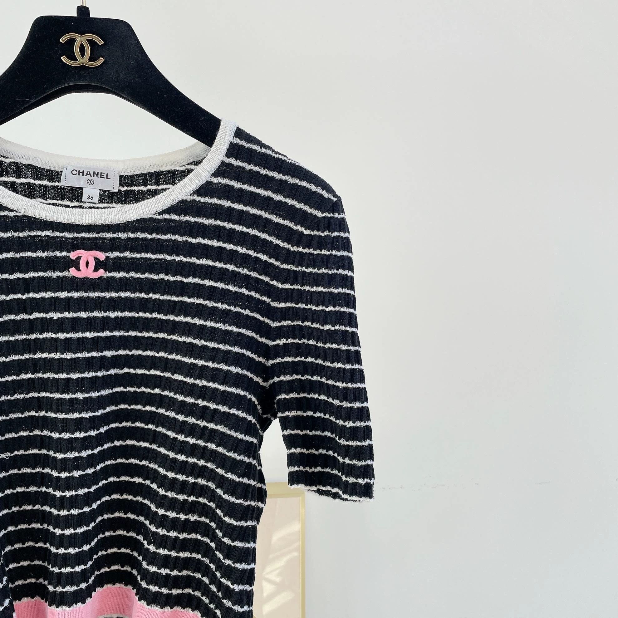 Chanel Chanel 24SS Black Stripe Short-Sleeve Tee 36 Size XS / US 0-2 / IT 36-38 - 3 Thumbnail