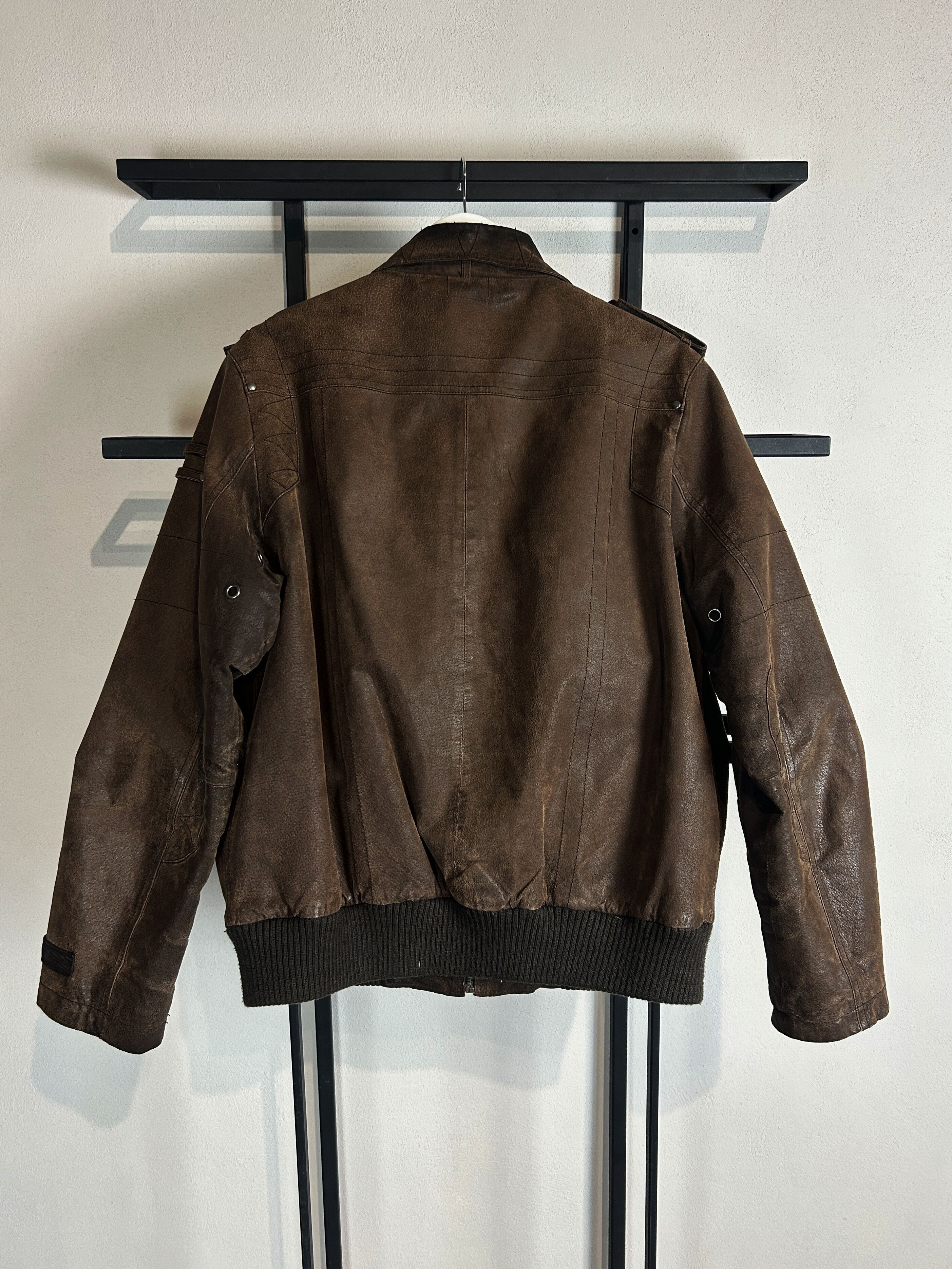 Japanese Brand VTG Yohji Yamamoto Style Cropped Kanye Boxy Leather Jacket Size US M / EU 48-50 / 2 - 8 Thumbnail