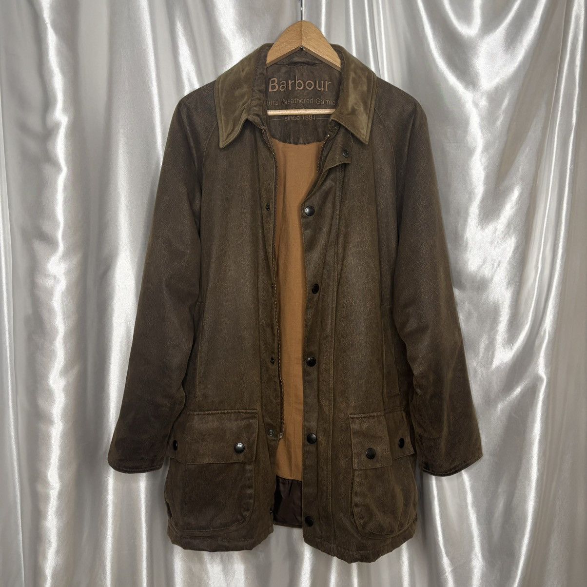 Barbour Waxed Barbour jacket waterproof natural weathered garment Size US M / EU 48-50 / 2 - 1 Thumbnail