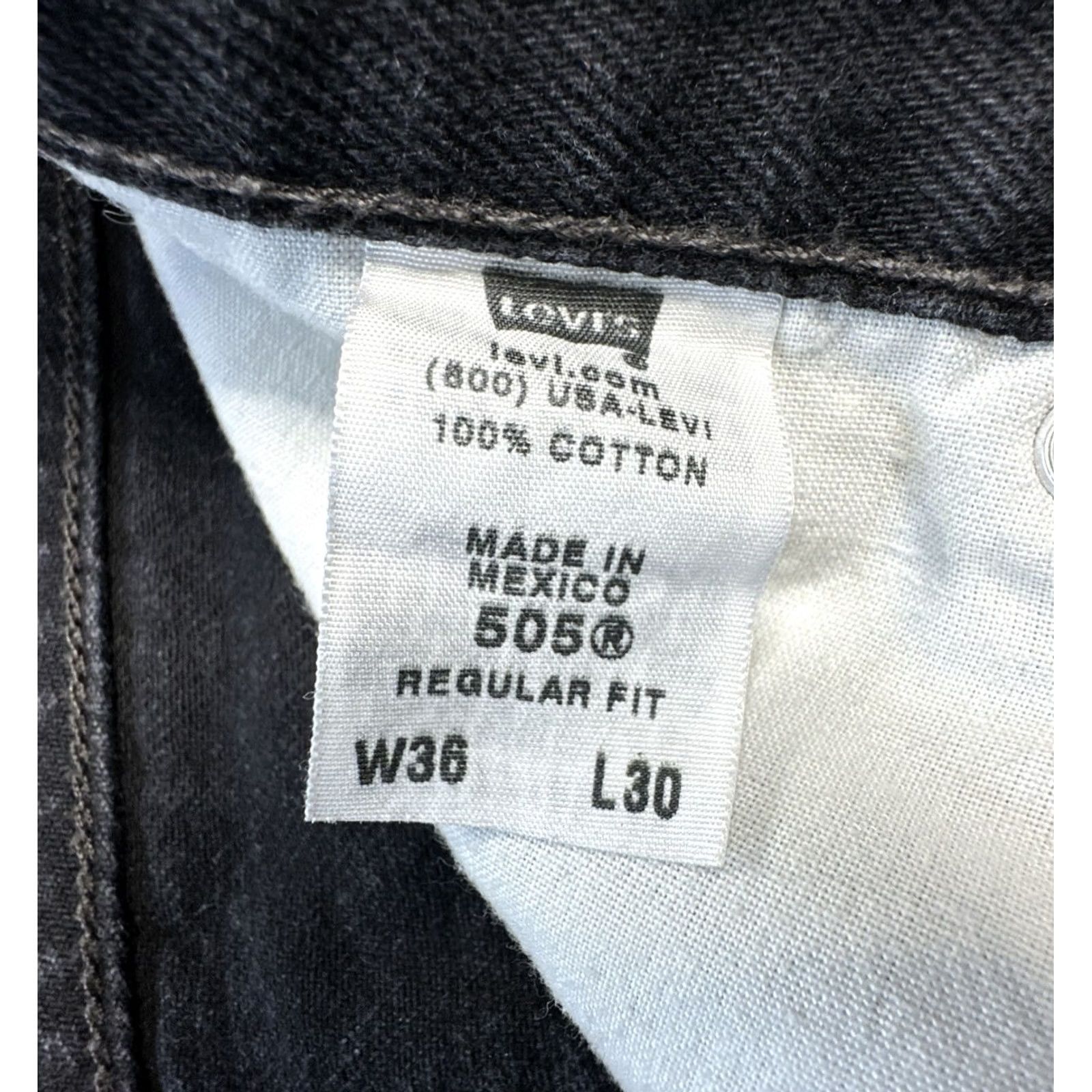 Levi's VINTAGE Levi's Denim Jeans 505 Black Regular Fit 5-Pocket Men's W36 Straight Zip Closure Size US 36 / EU 52 - 4 Thumbnail