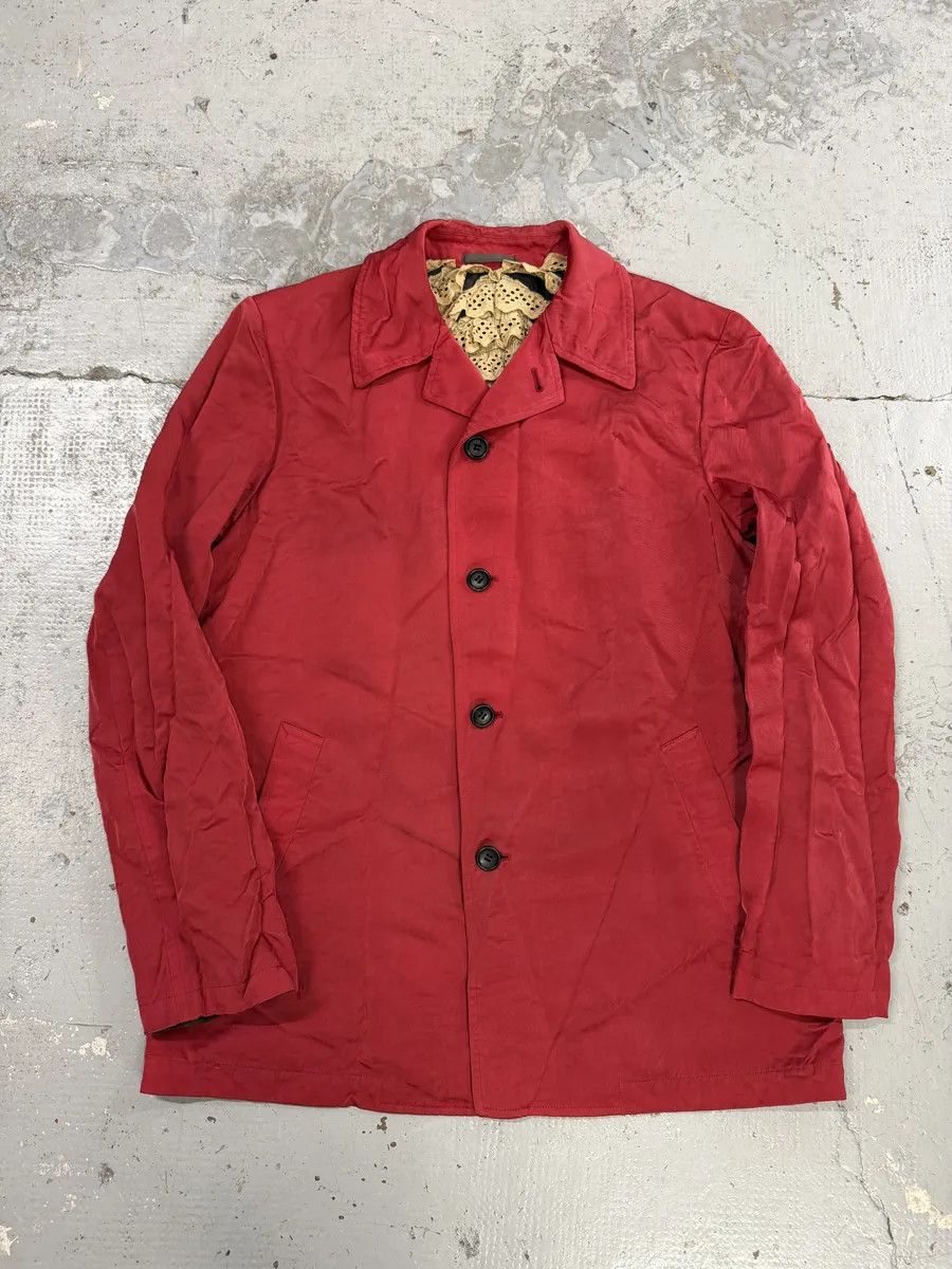 Comme des Garcons AW1998 Comme des Garçons Homme Plus Red Contemporary Pleated Blazer Jacket Size US M / EU 48-50 / 2 - 1 Thumbnail
