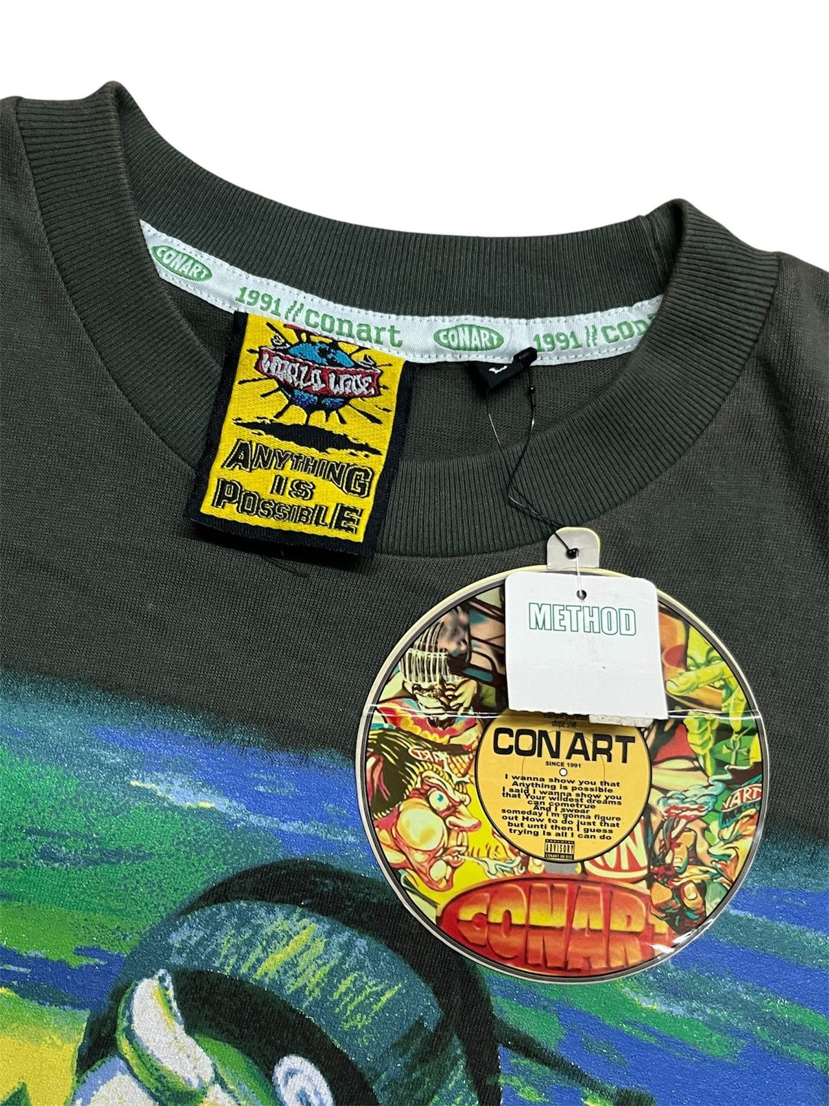 Rap Tees NOS 1991 Conart World Wide Mear One Graffiti Art Rap T-Shirt Size US L / EU 52-54 / 3 - 4 Thumbnail