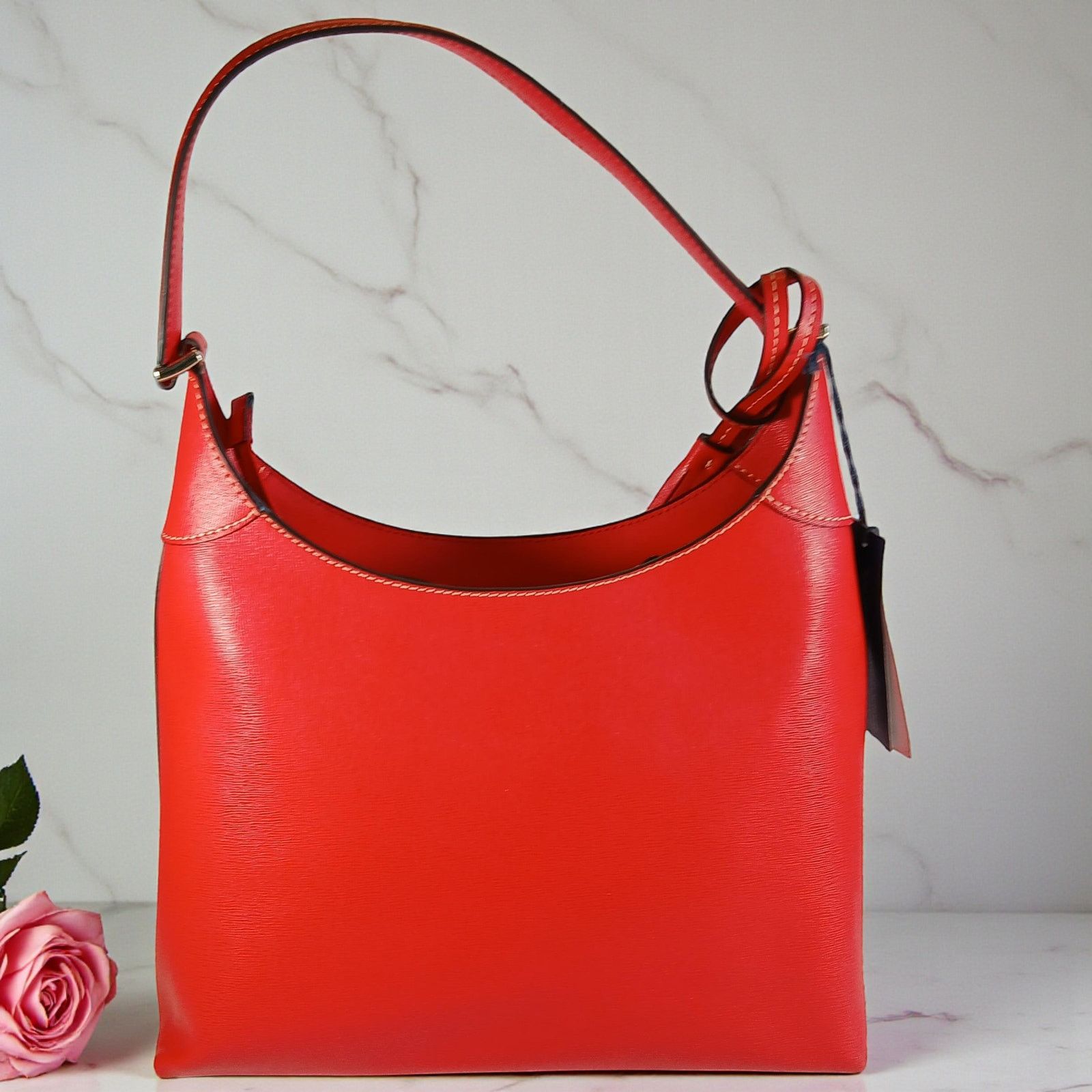 Dooney & Bourke Dooney & Bourke Red Saffiano Leather Hobo Bag w Dust Bag NWT Size ONE SIZE - 4 Thumbnail