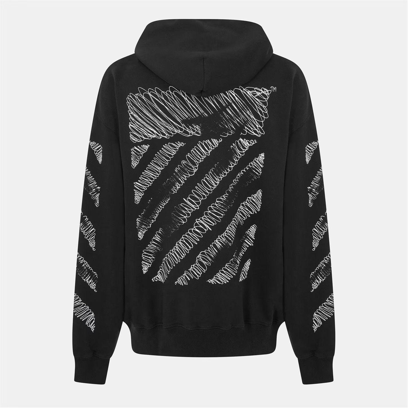 Off-White o1g2r1mq0226 Scrib Diag Pullover Hoodie In Black Size US L / EU 52-54 / 3 - 3 Thumbnail