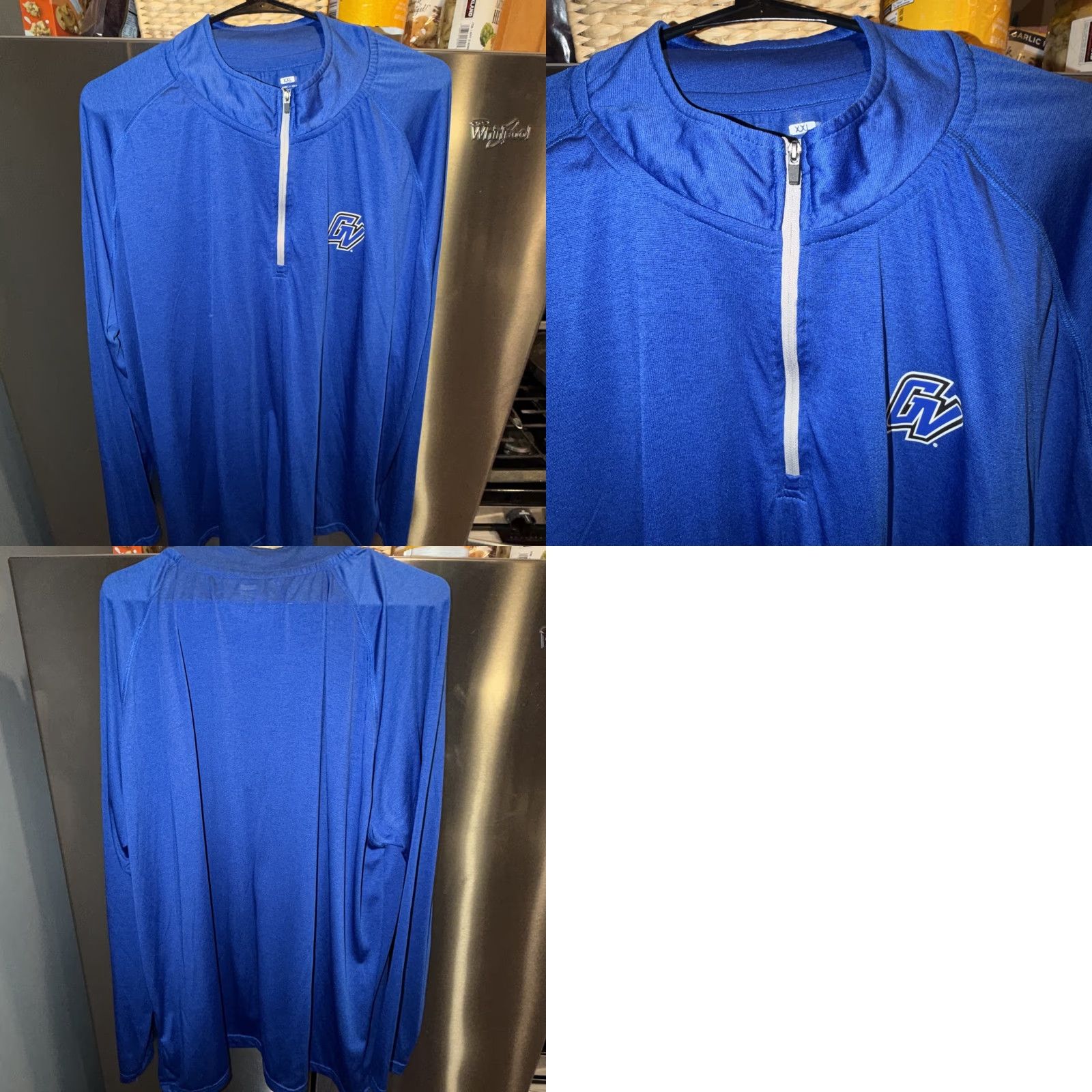 Vintage GVSU blue 1/4 Zip Polyester Pullover SHIRT Men 2XL Grand Valley State Pullover Size US XXL / EU 58 / 5 - 9 Thumbnail